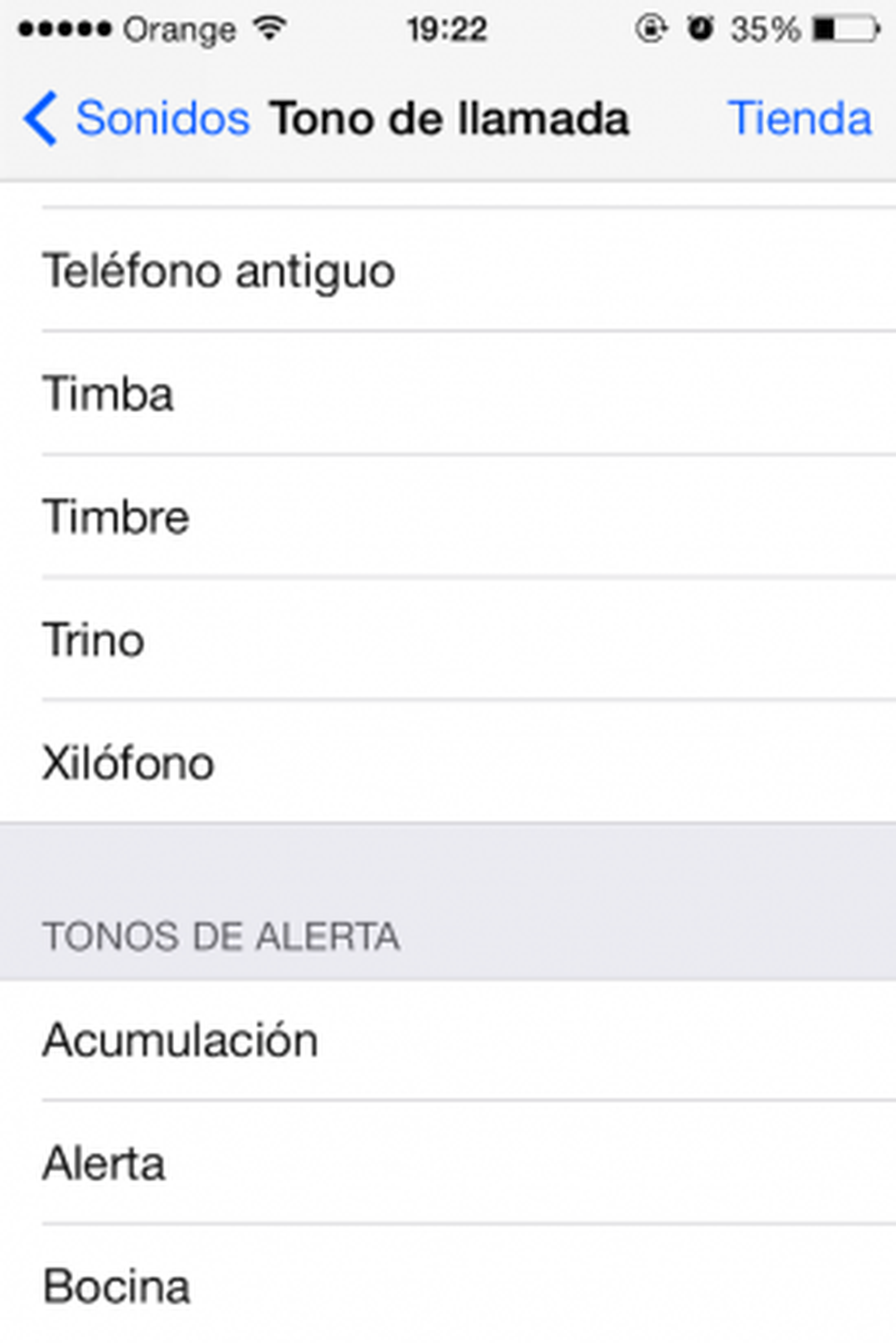 iOS 7 tonos