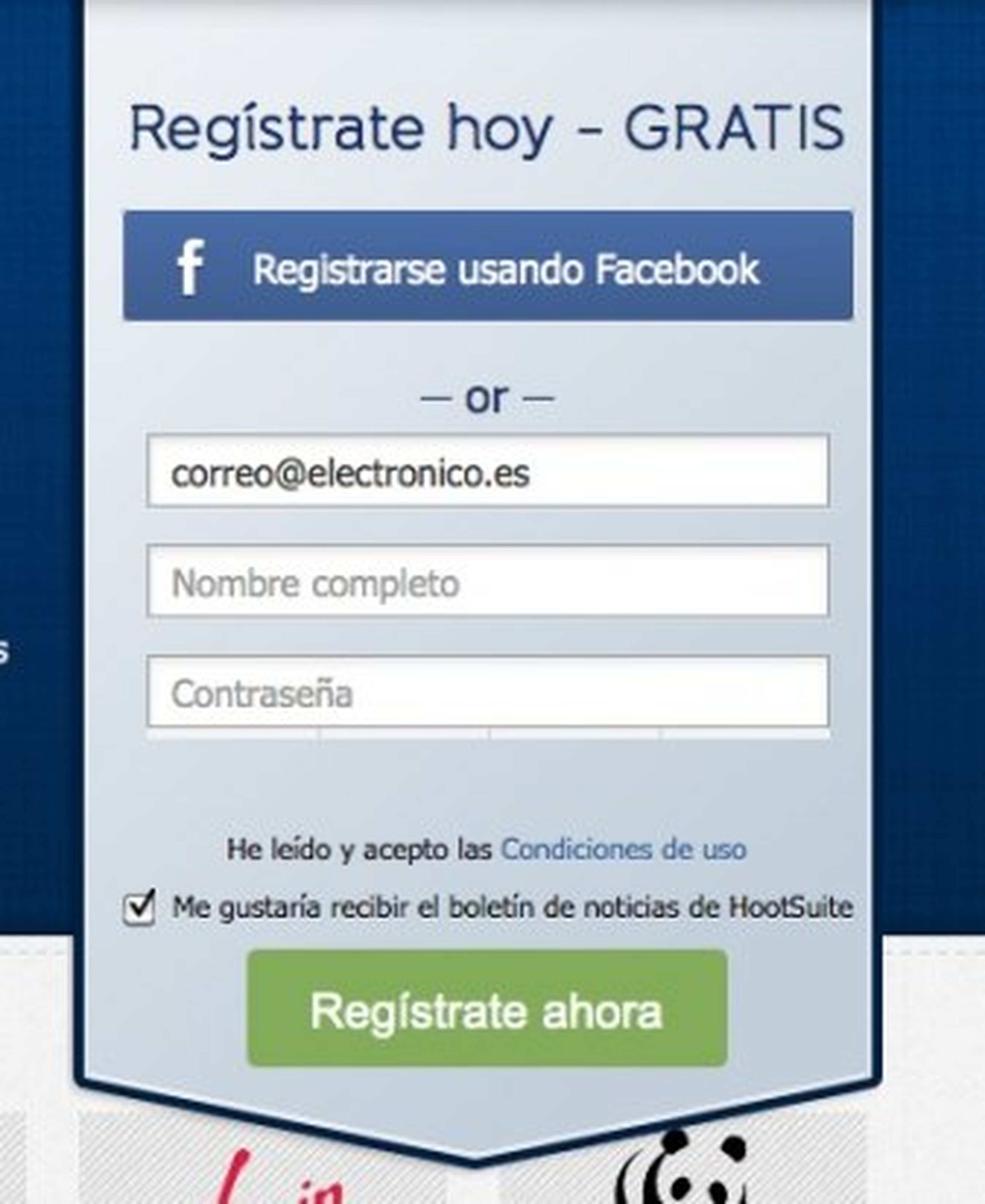 Regístrate en HootSuite