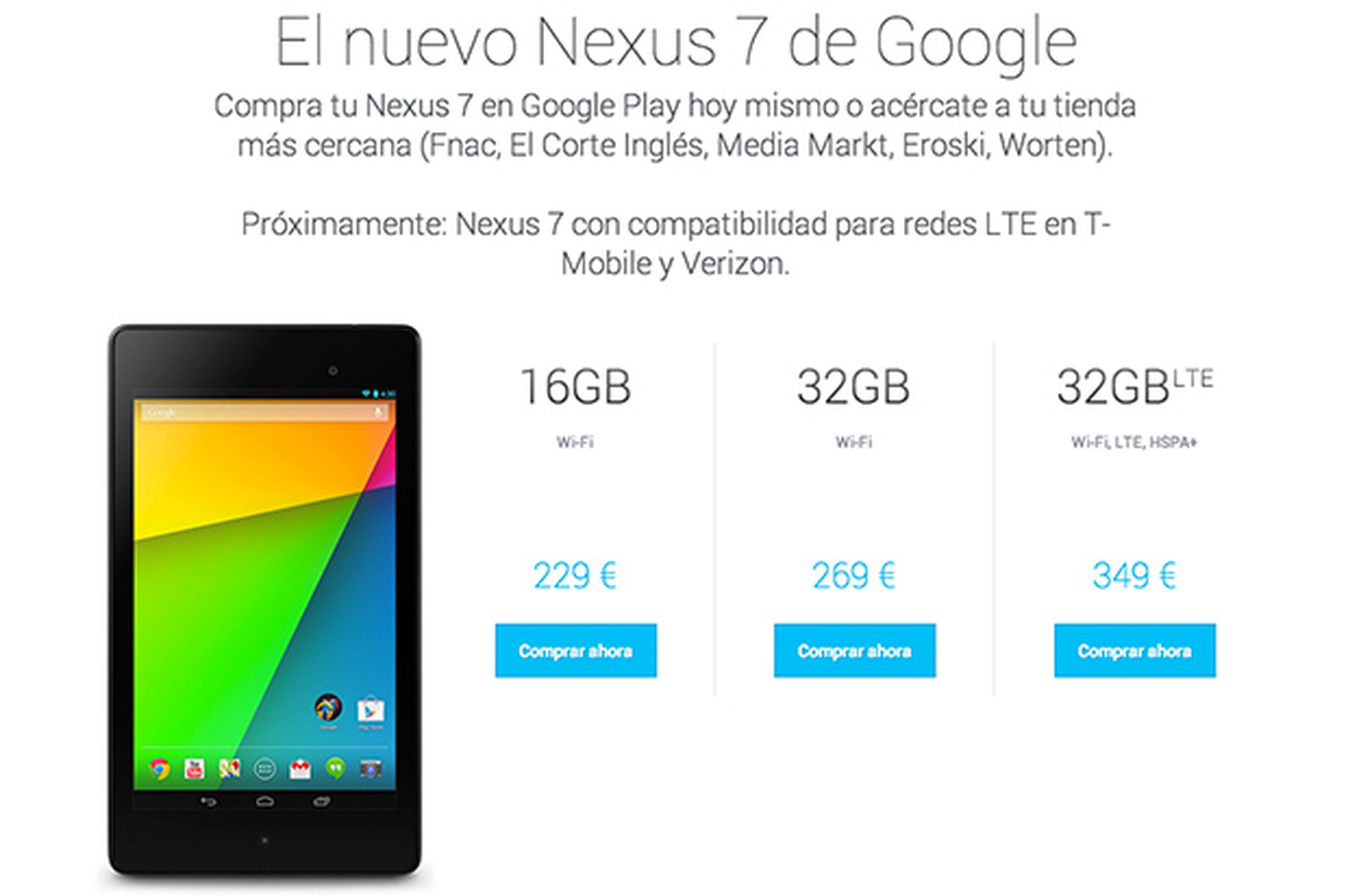 Nexus 7 ya a la venta en España