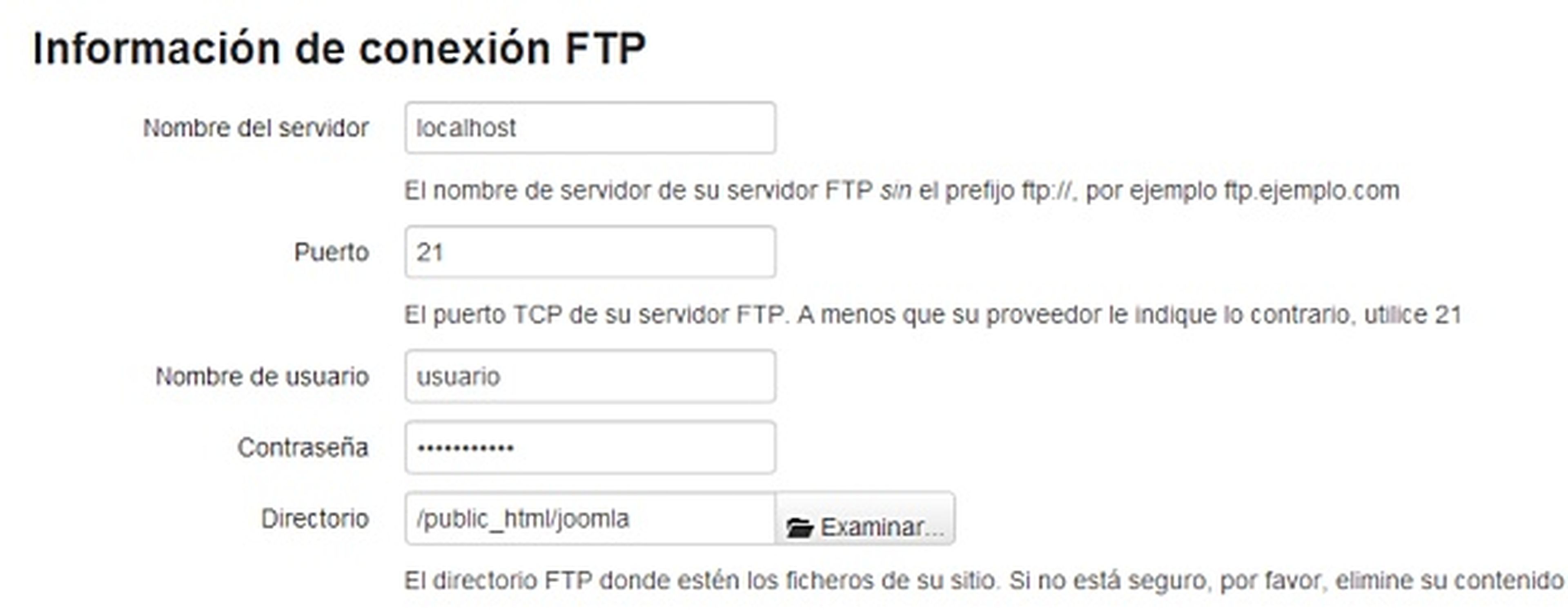 FTP para el instalador