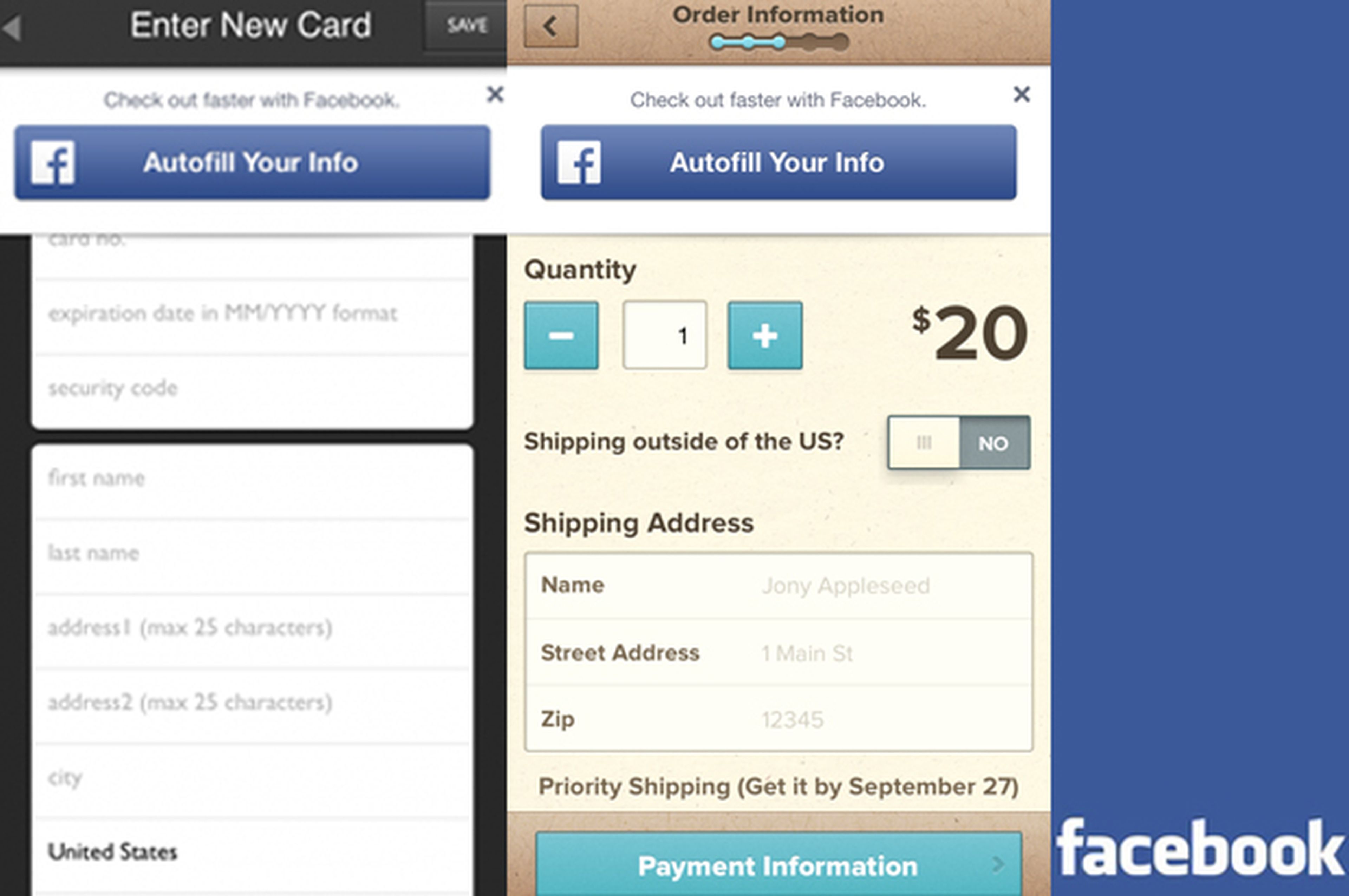 Autofill with Facebook, nueva función para compras in-app