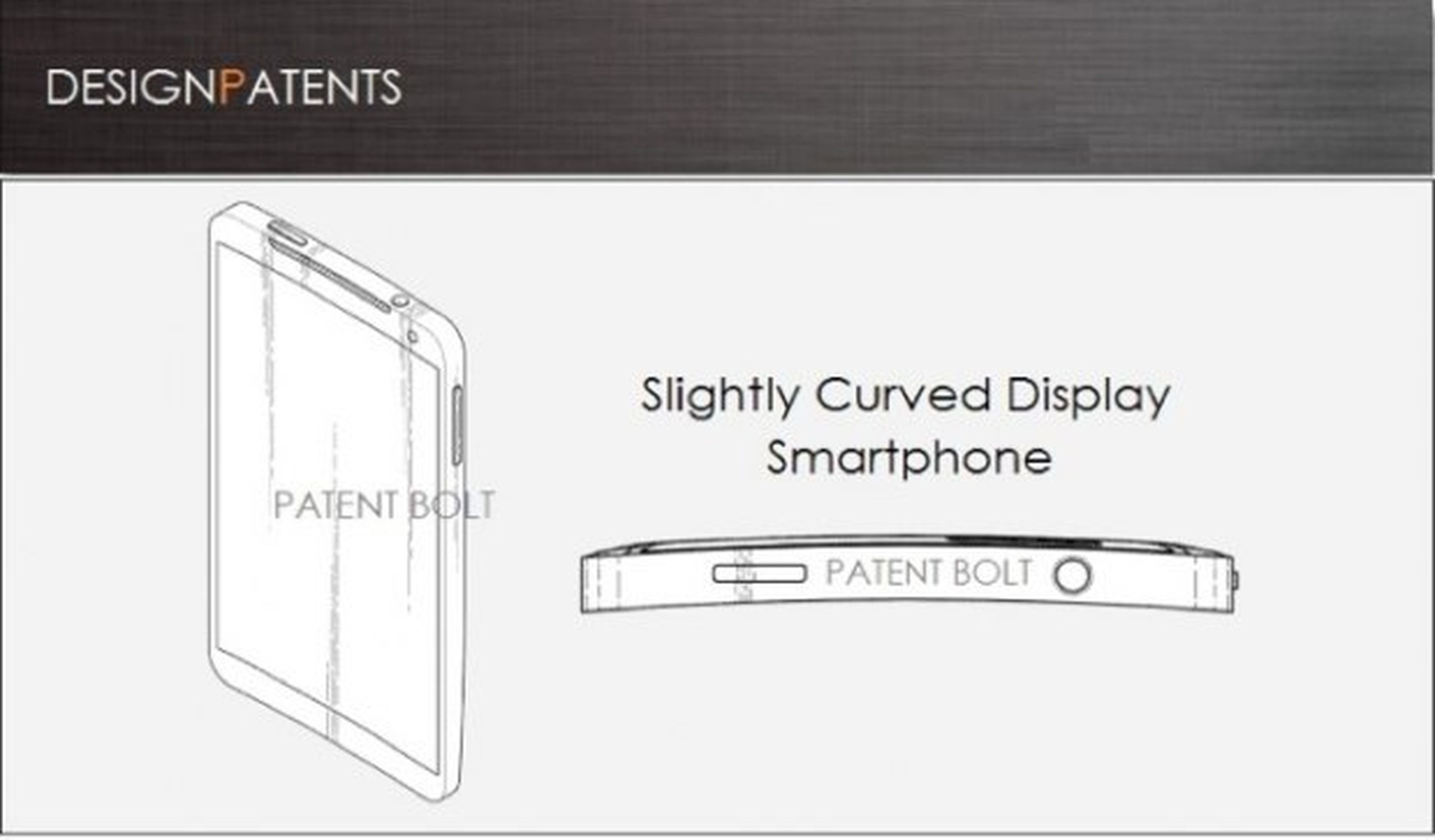 Samsung patentiza diseño de smartphone curvado (imagen por Patent Bolt)
