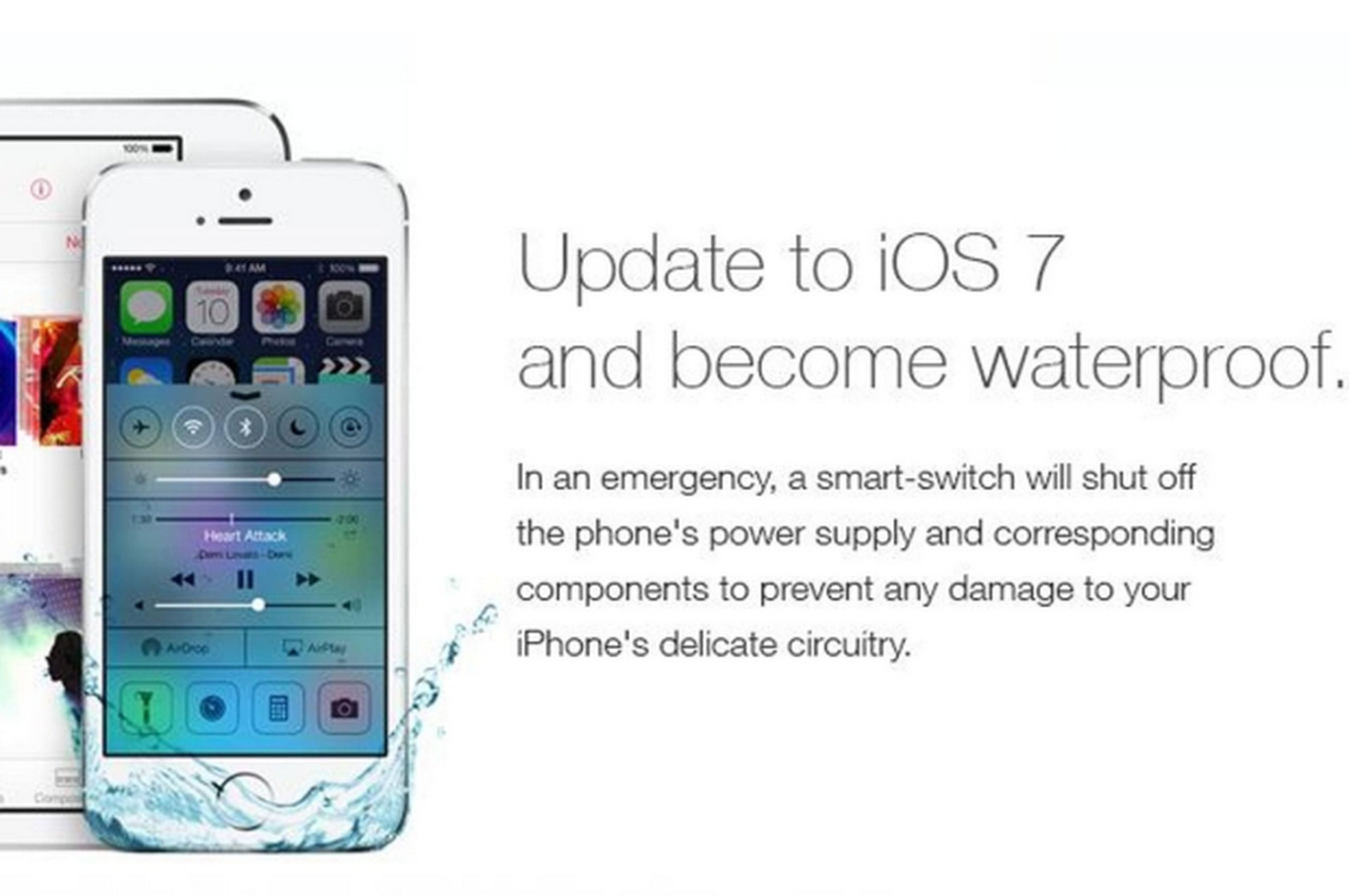 Falso anuncio asegura que iOS 7 hace al iPhone sumergible