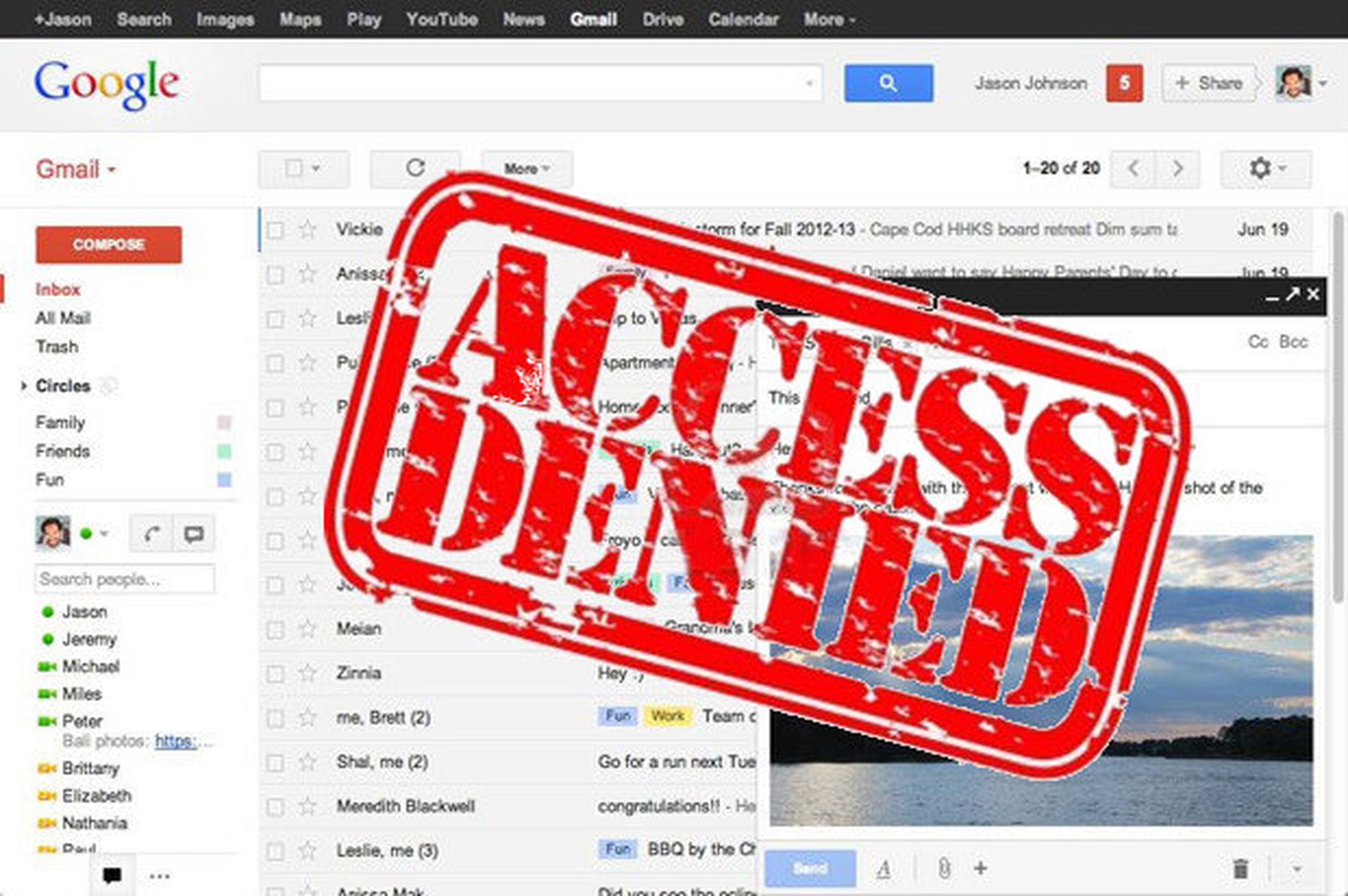 Fallo en Gmail bloquea acceso a usuarios