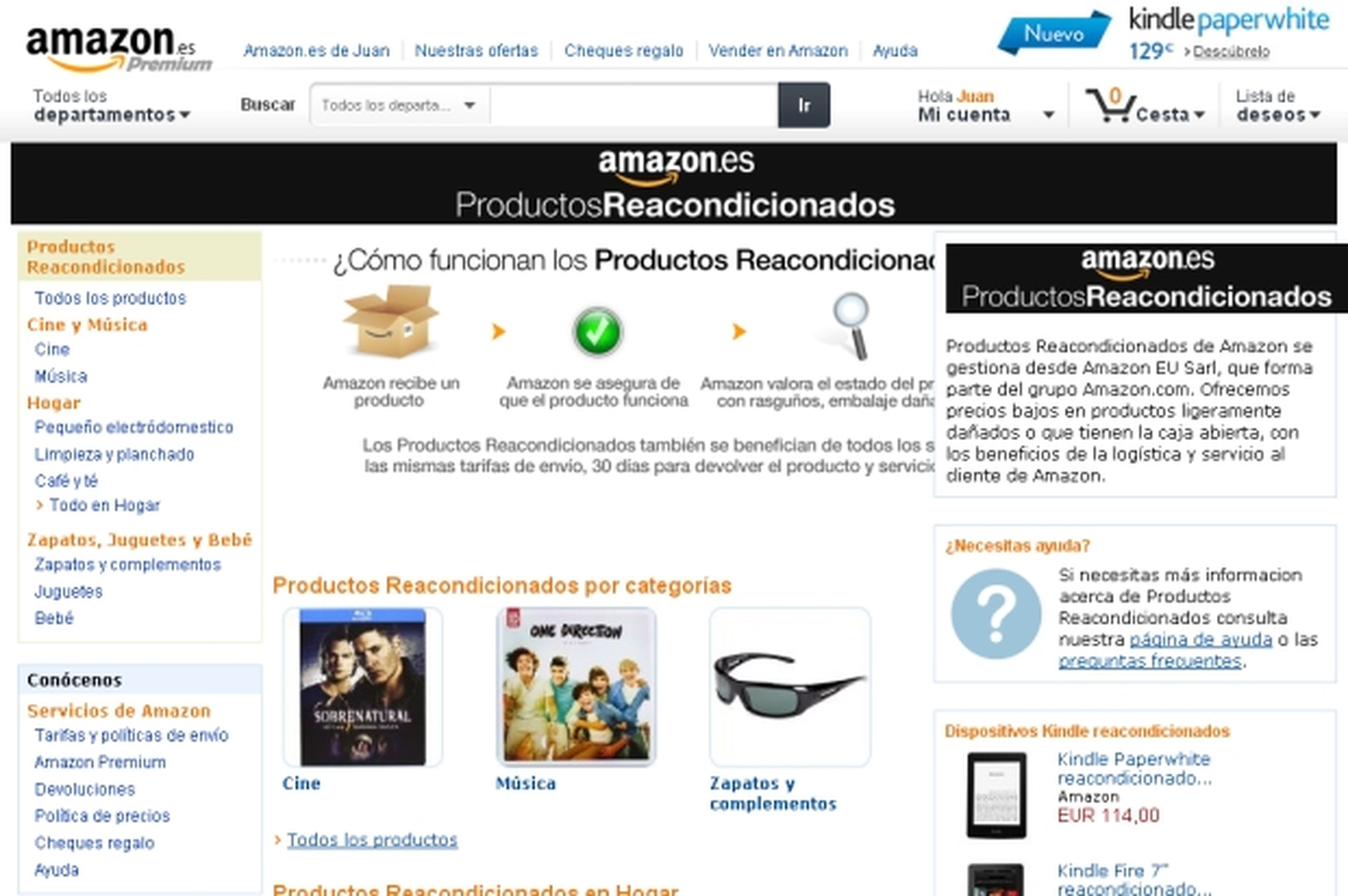 Amazon reorganiza su sección de productos reacondicionados
