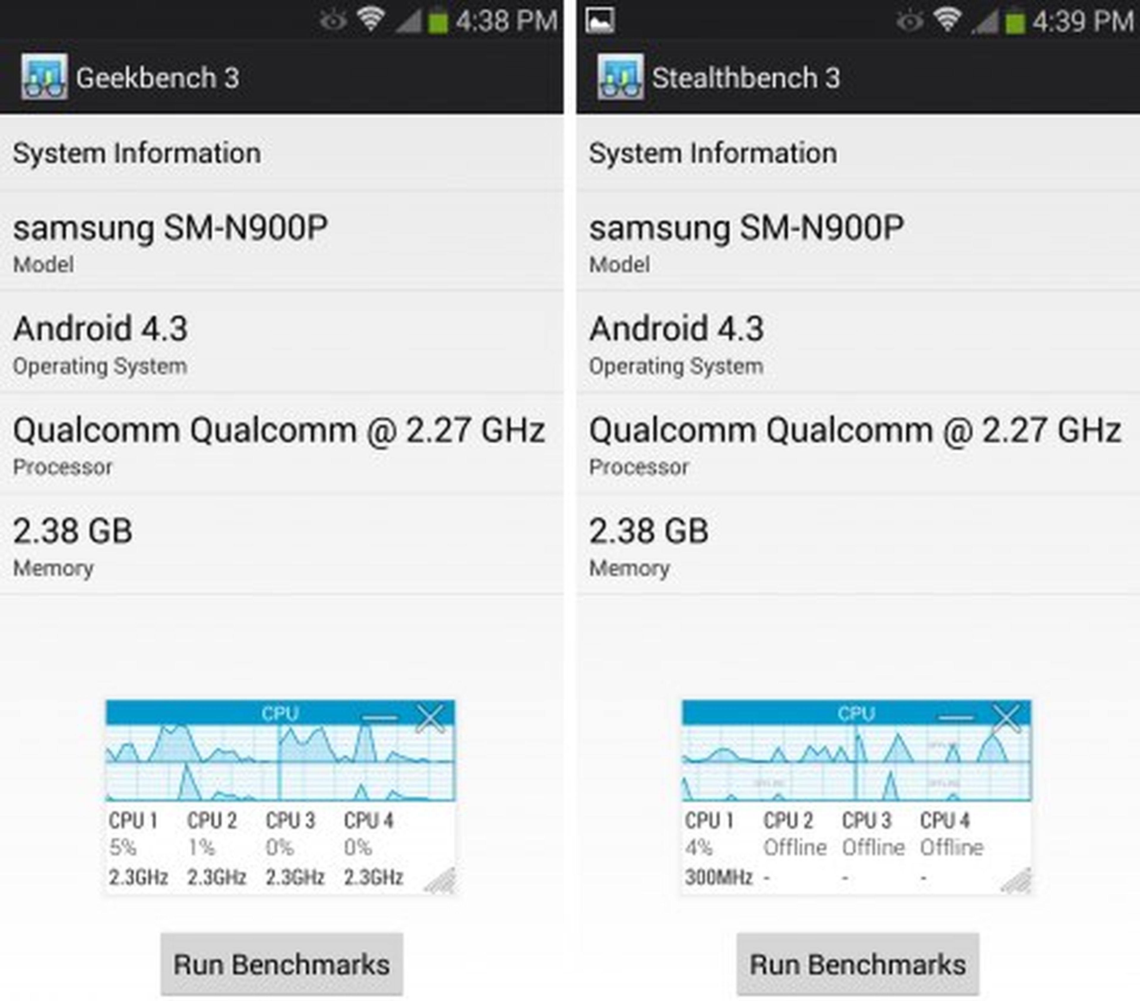 Test benchmark Note 3