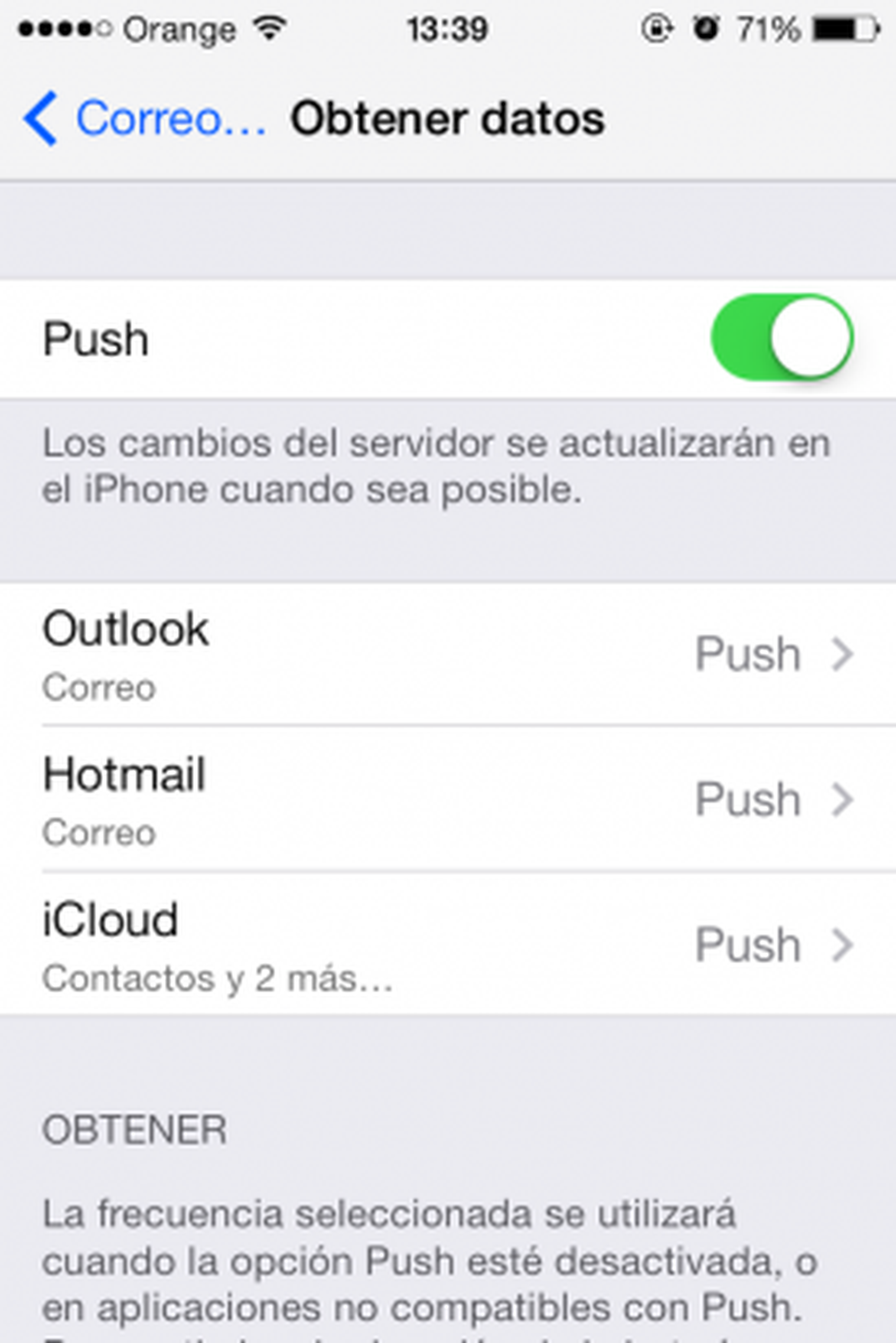 correo iOS 7