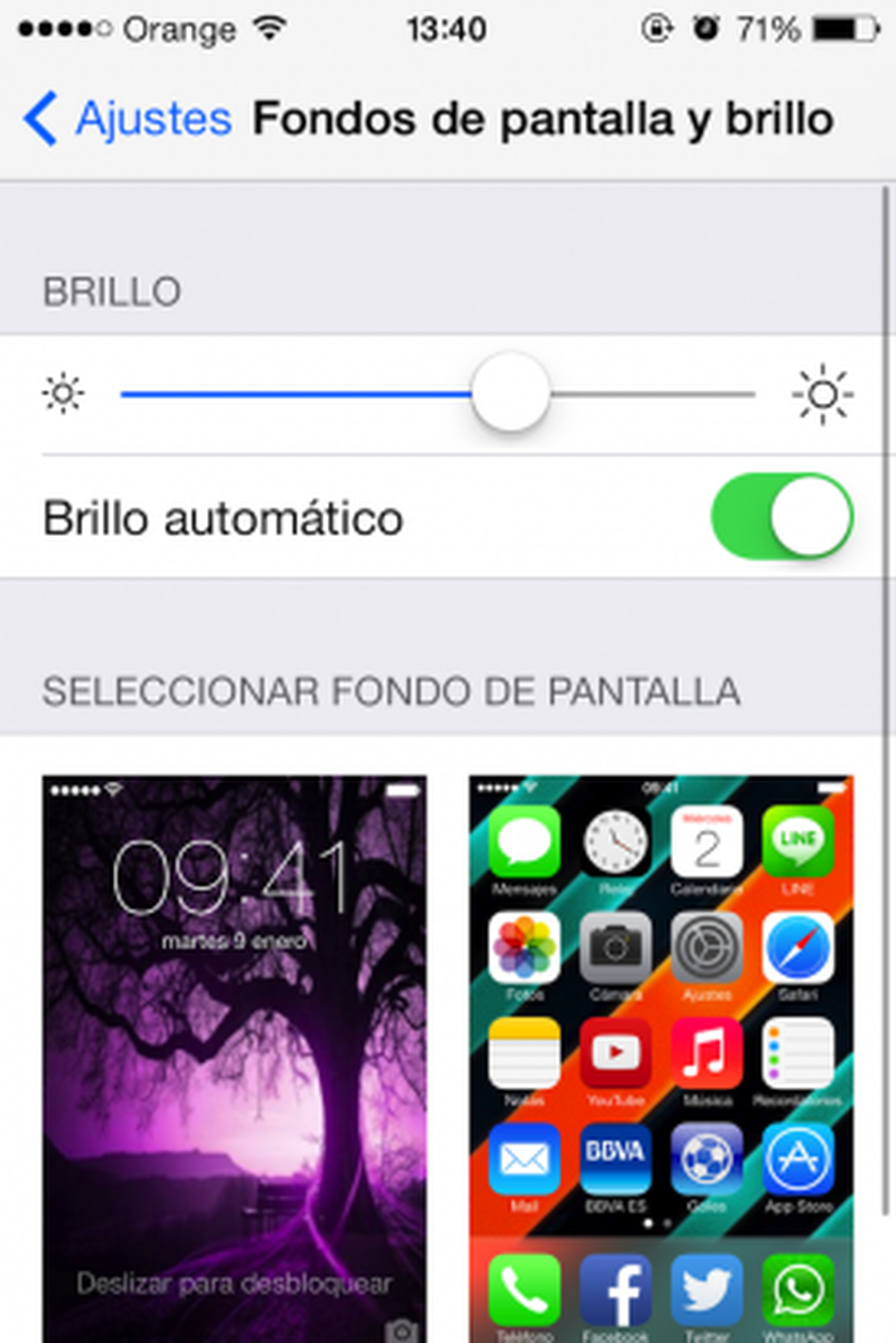 brillo iOS 7