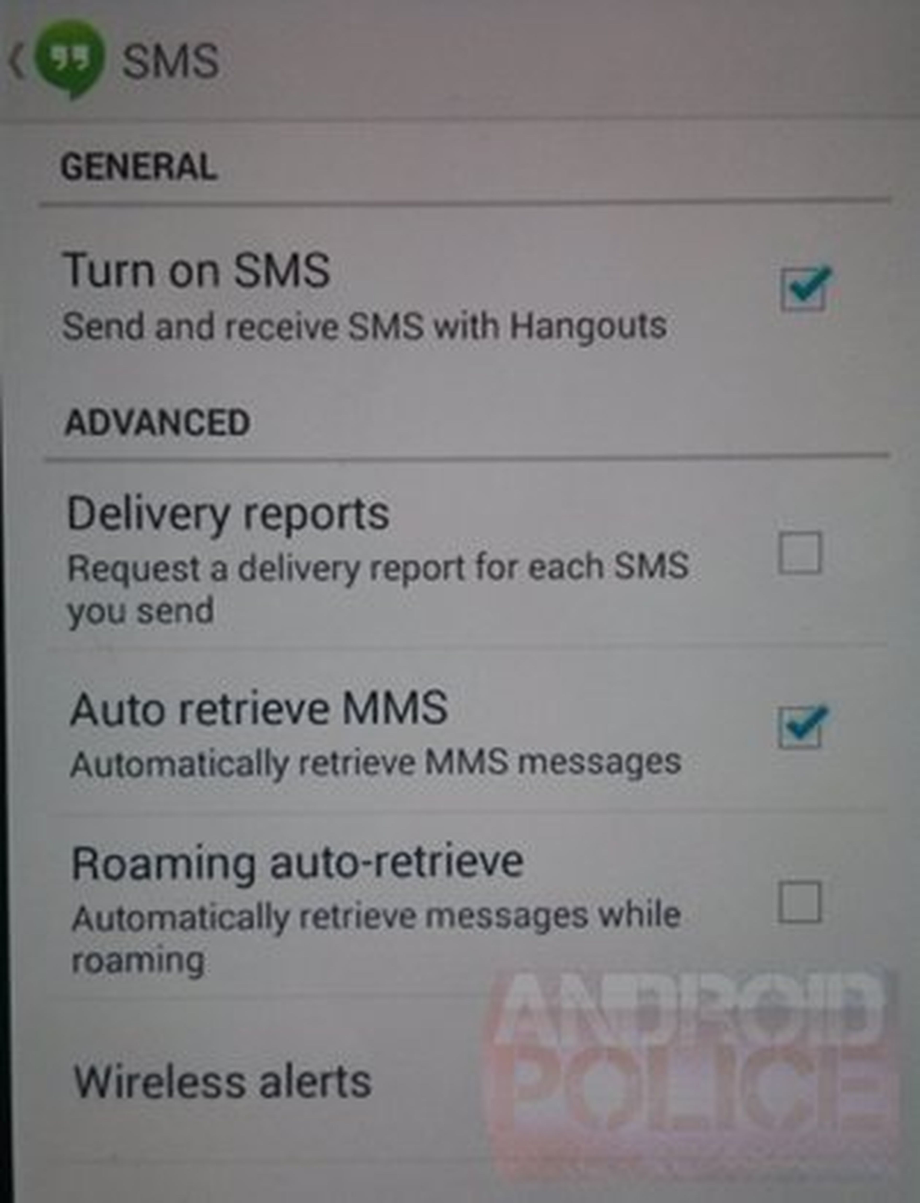Hangouts tendrá la opción de activar/desactivar SMS