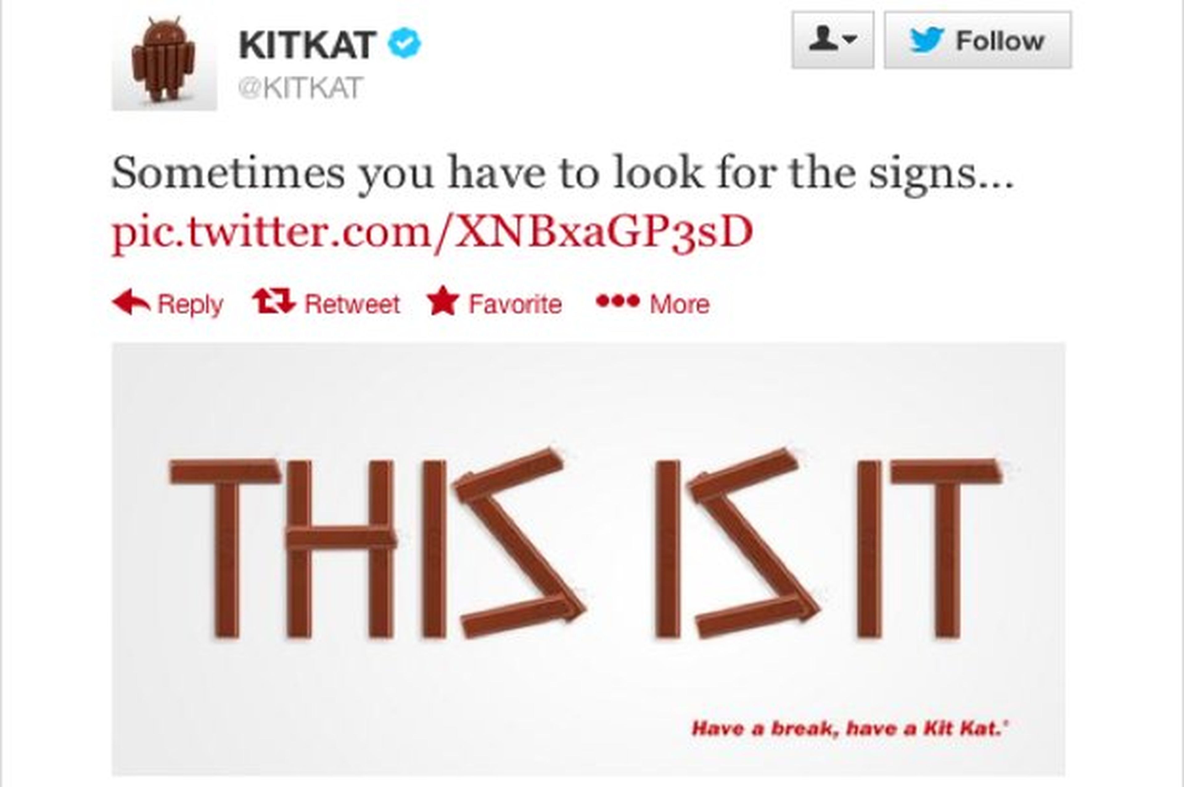 @KitKat ofrece pistas sobre fecha lanzamiento Android KitKat