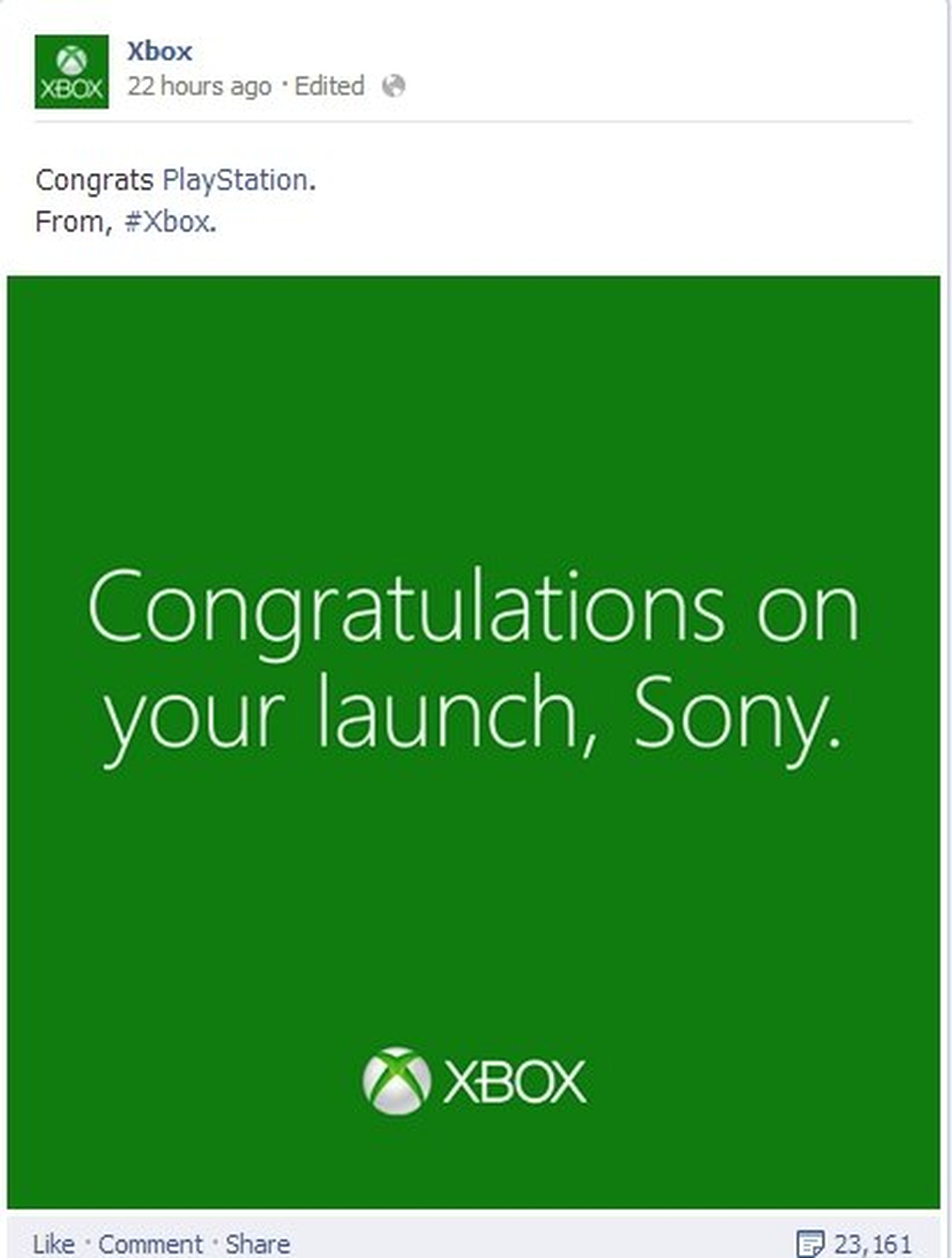 Microsoft felicita a Sony