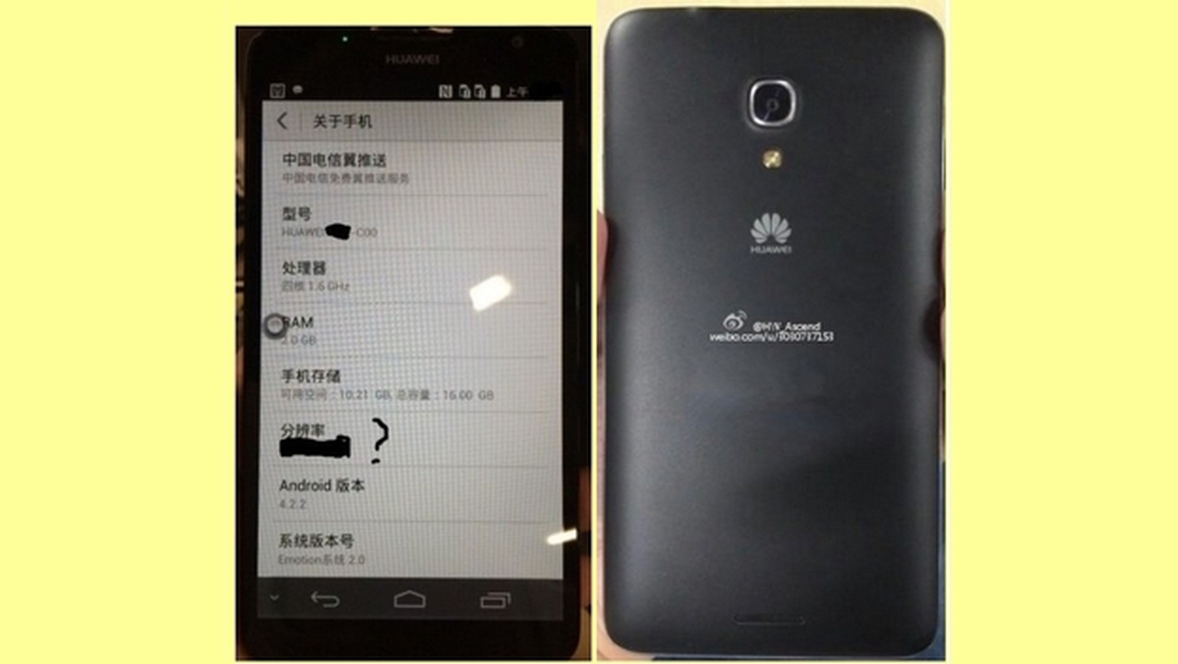 Primera foto y características del smartphone Huawei Ascend Mate 2