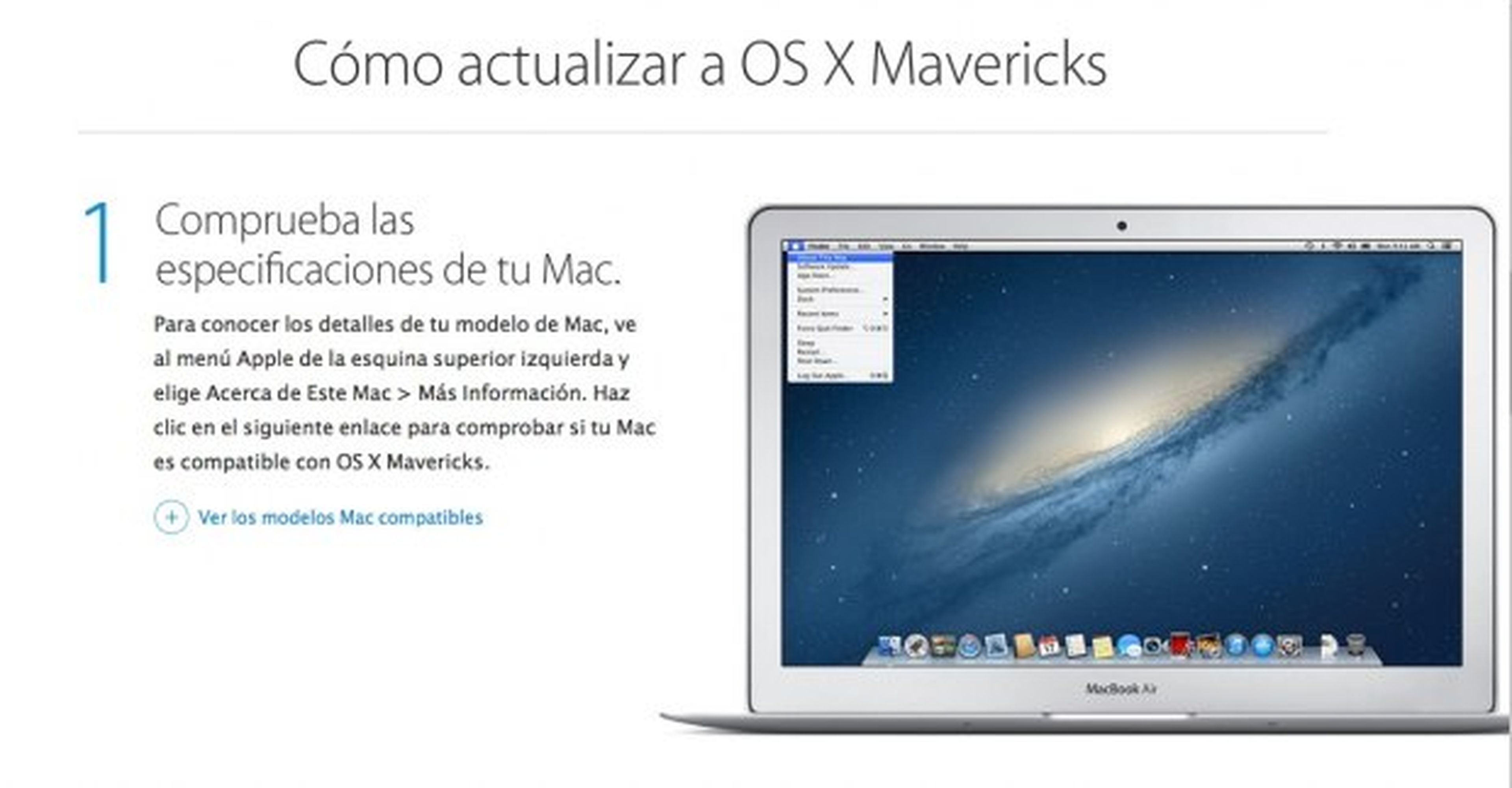 Comprueba la compatibilidad de tu Mac con Mavericks