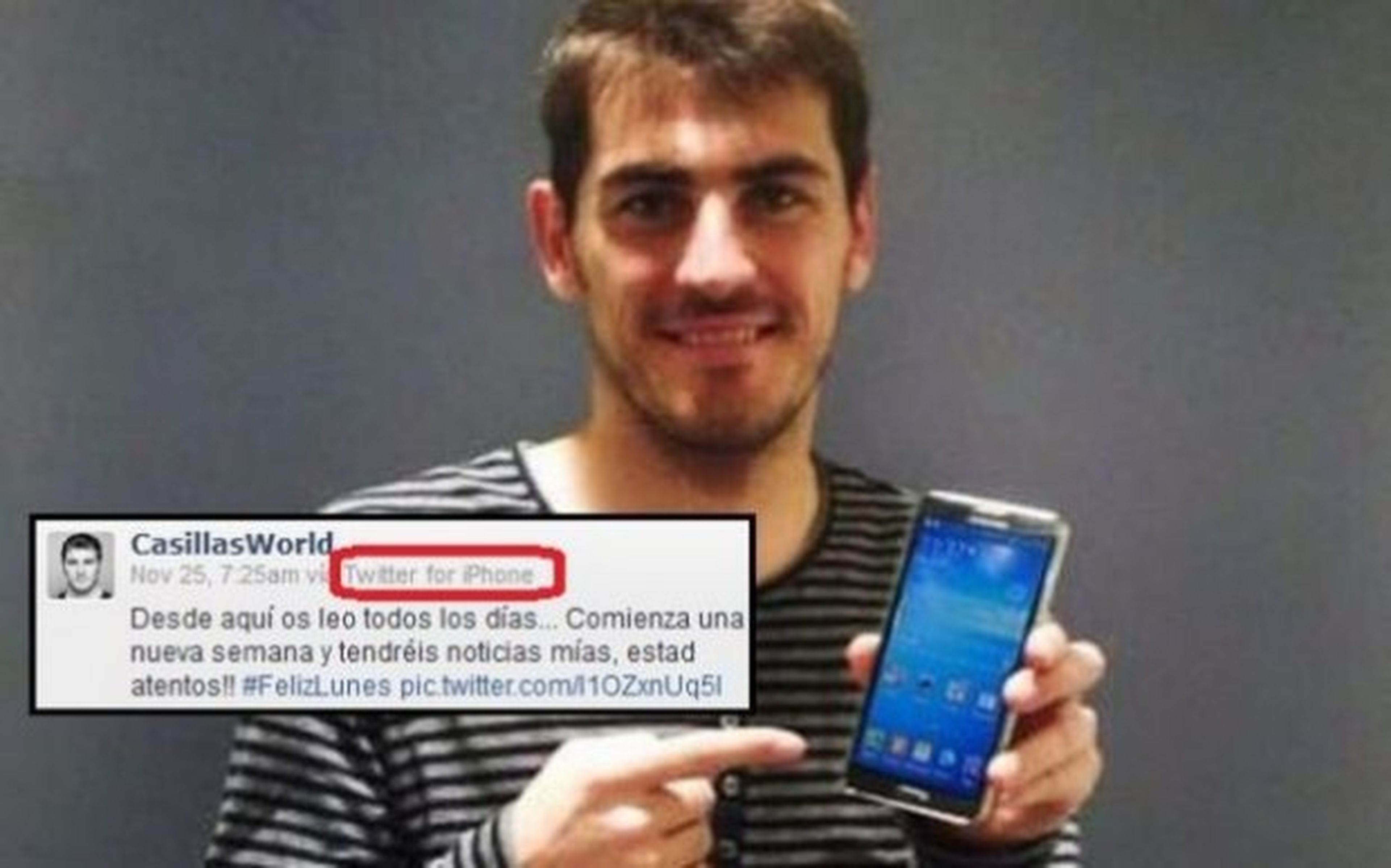 Iker promociona a Samsung... desde su iPhone