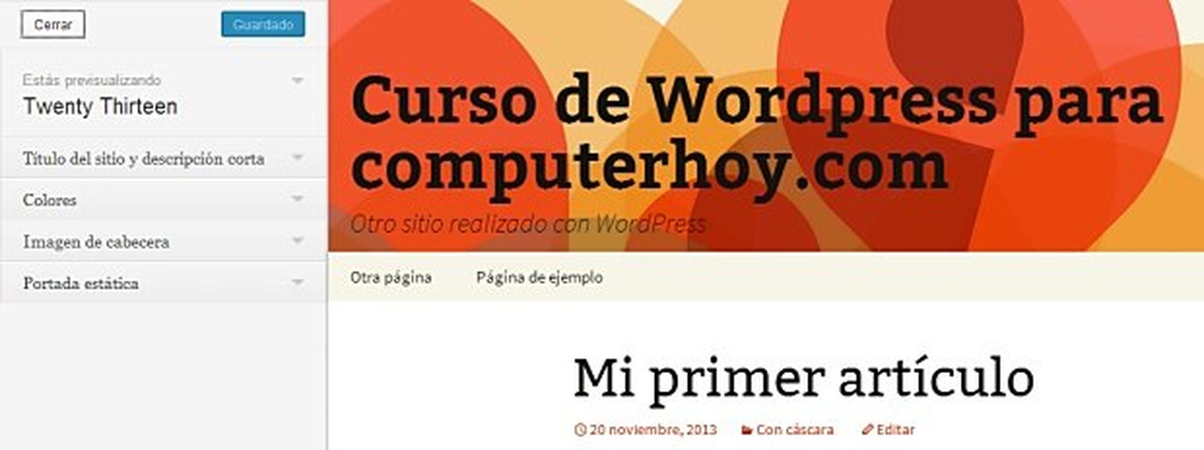 Modifica el tema predeterminado de Wordpress