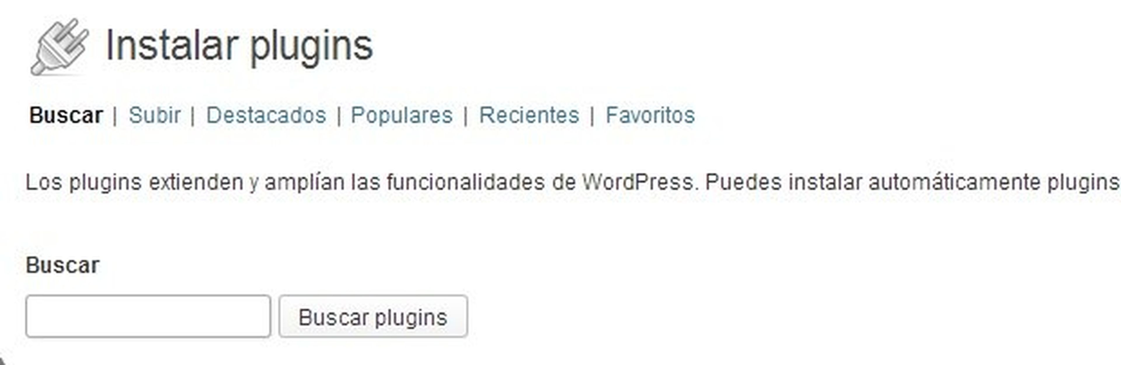 Instalar plugins en WordPress