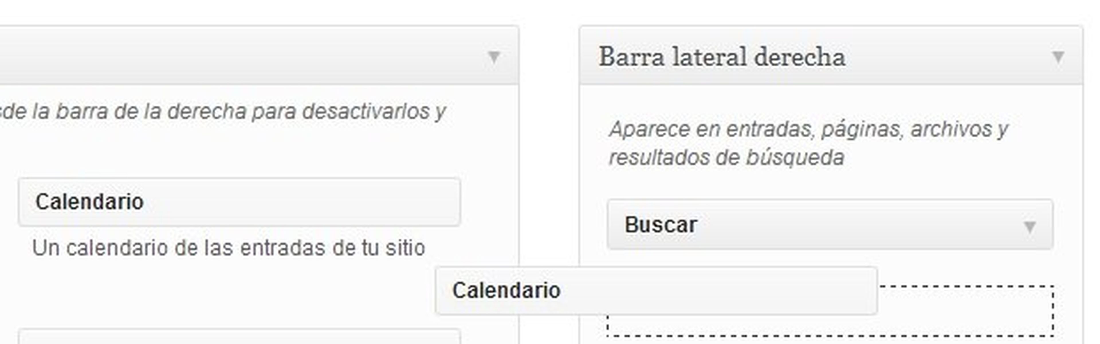 Arrastra widgets para insertarlos o eliminarlos