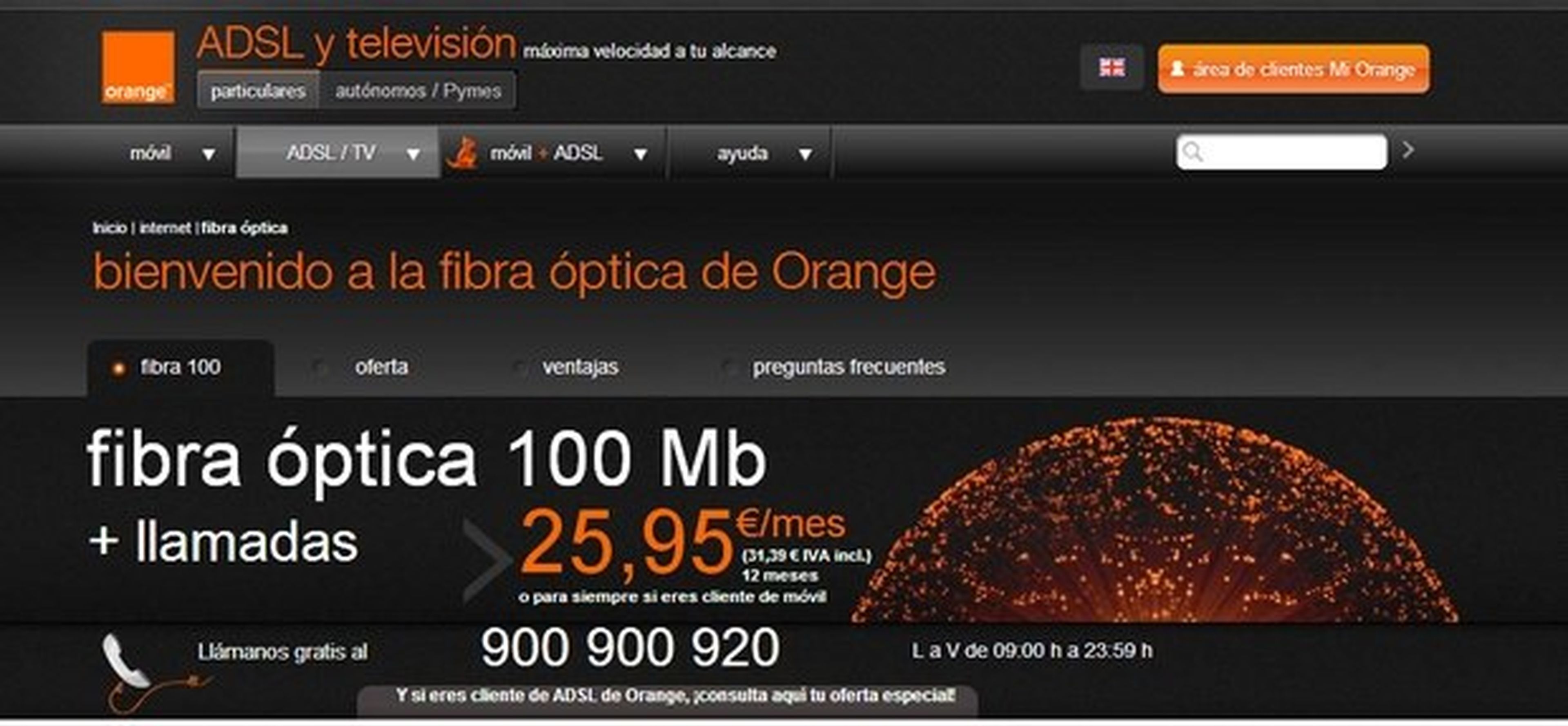 Fibra óptica de Orange