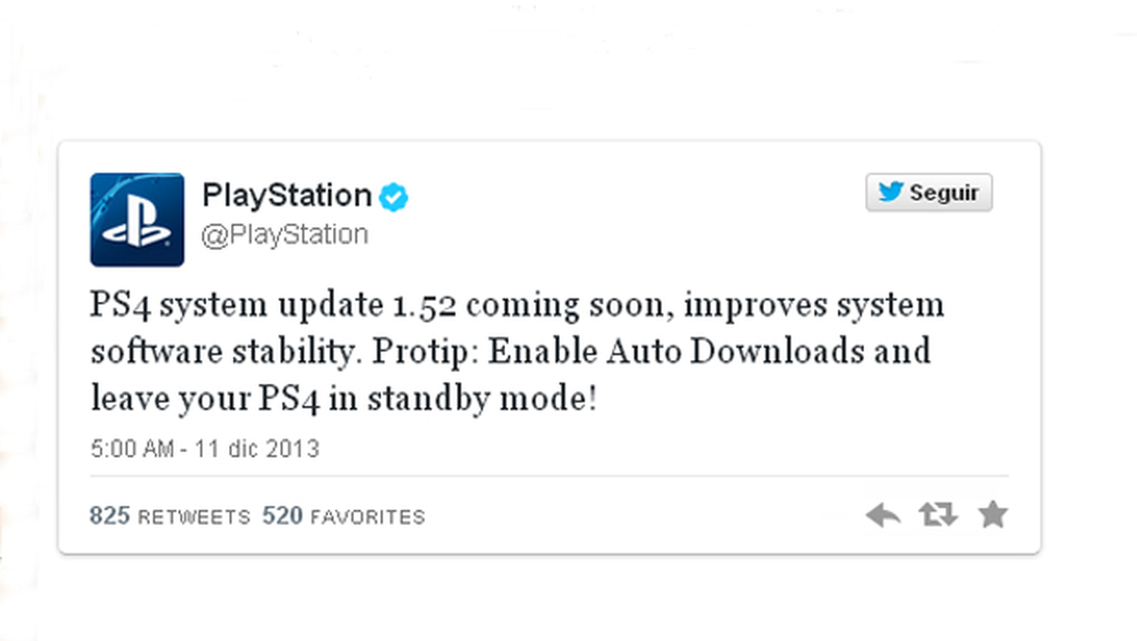 Playstation actualización 1.52