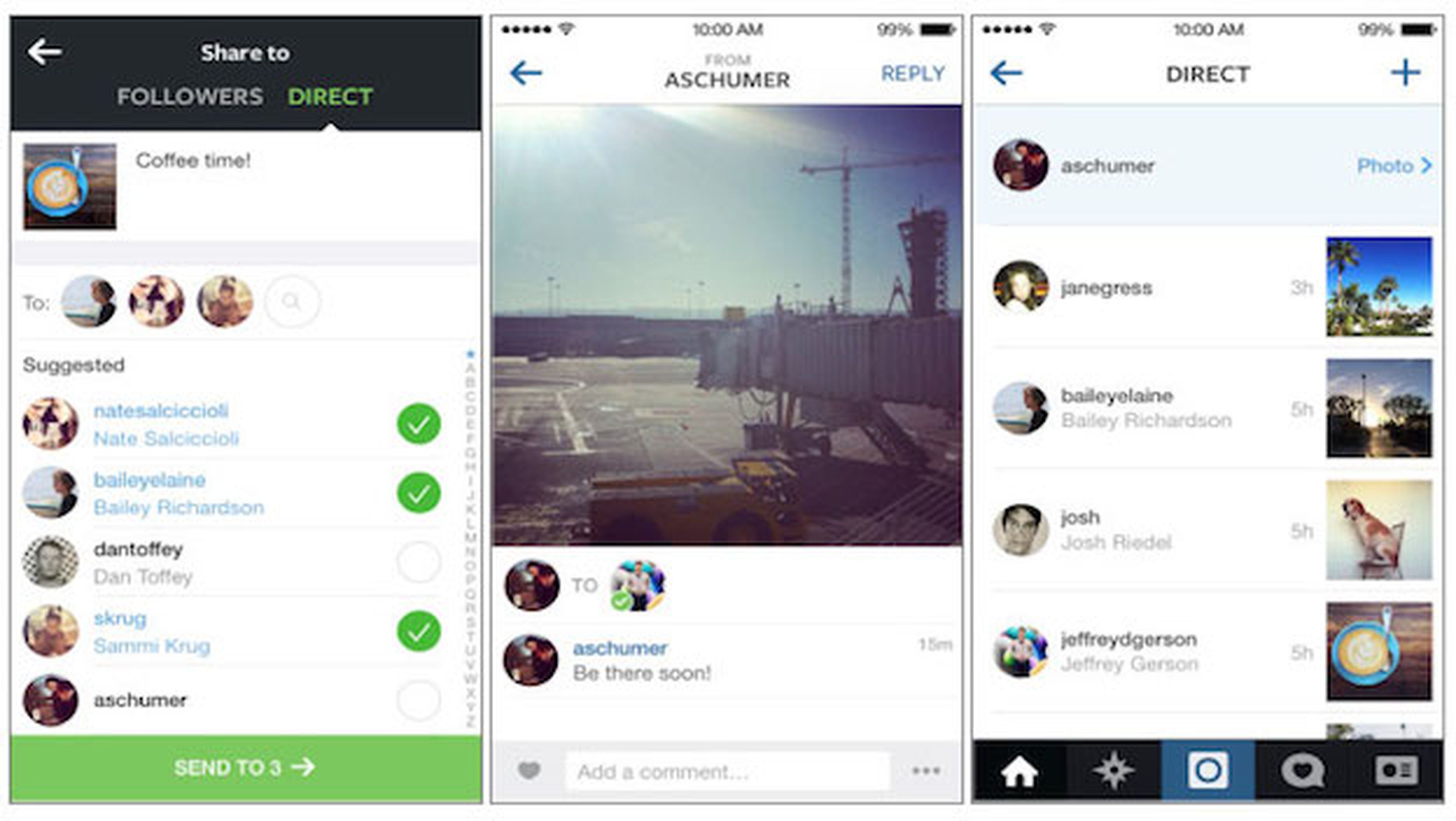Instagram Direct, la función de mensajería directa