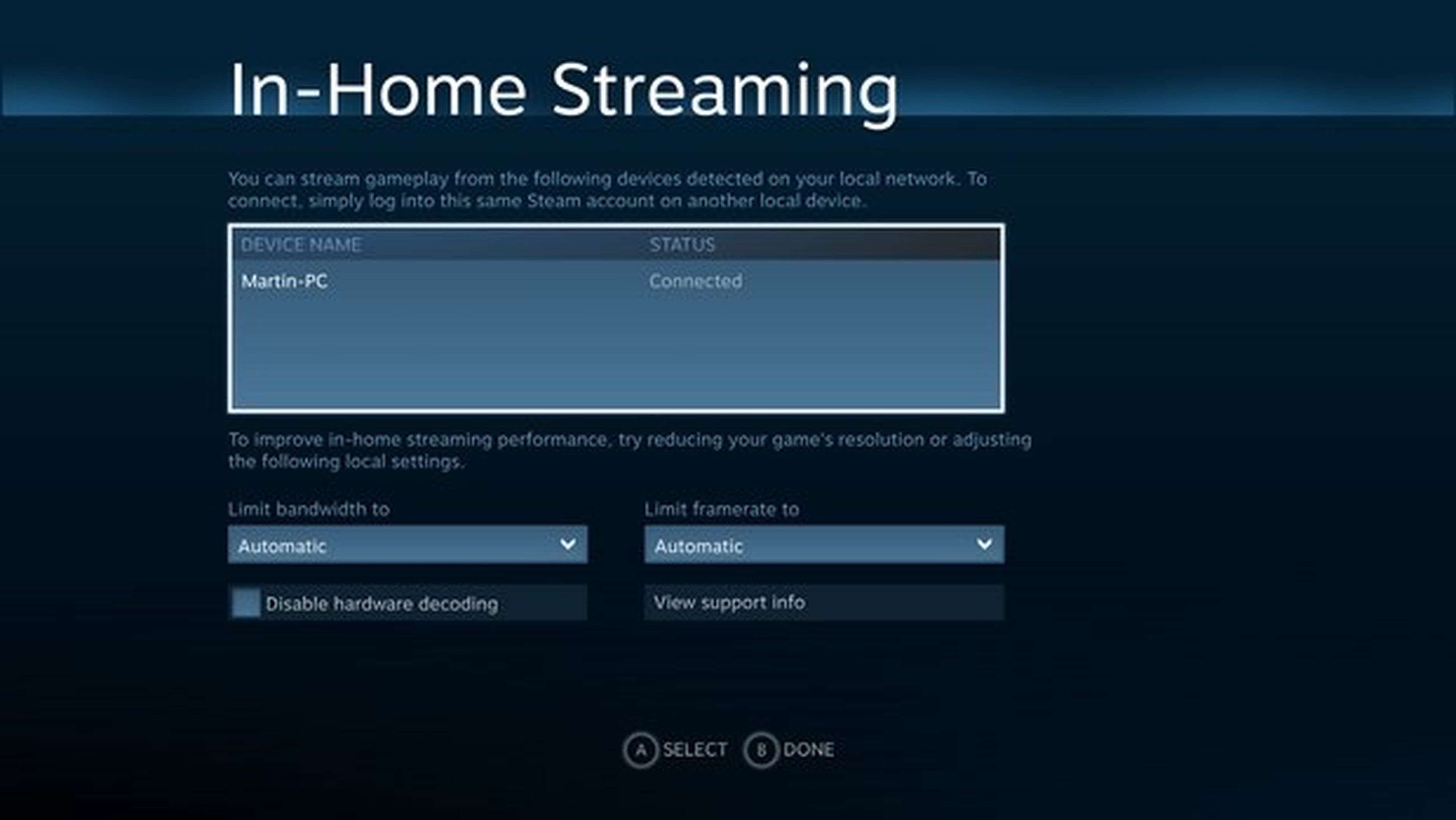 SteamOS streaming
