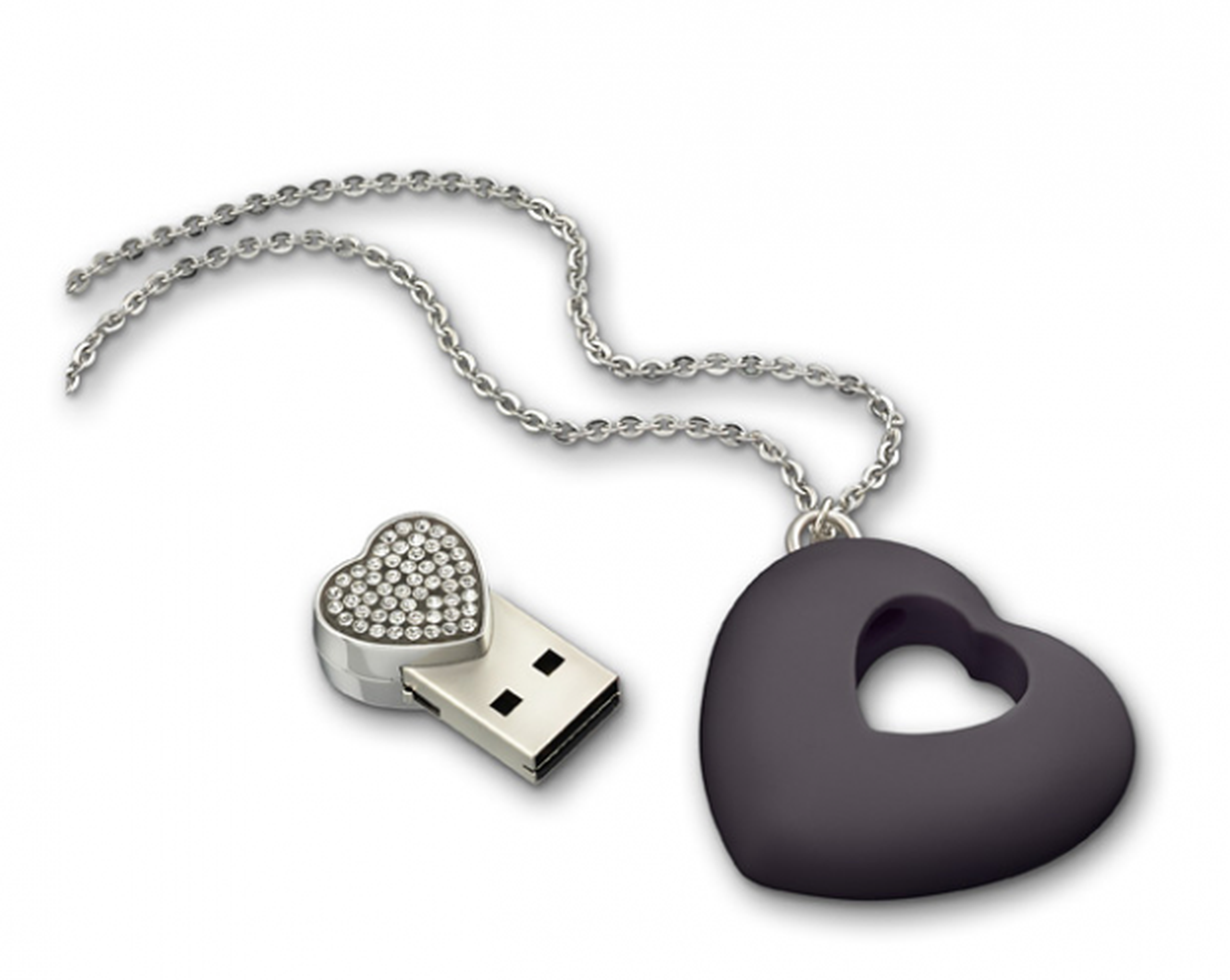 USB corazón Swarovski
