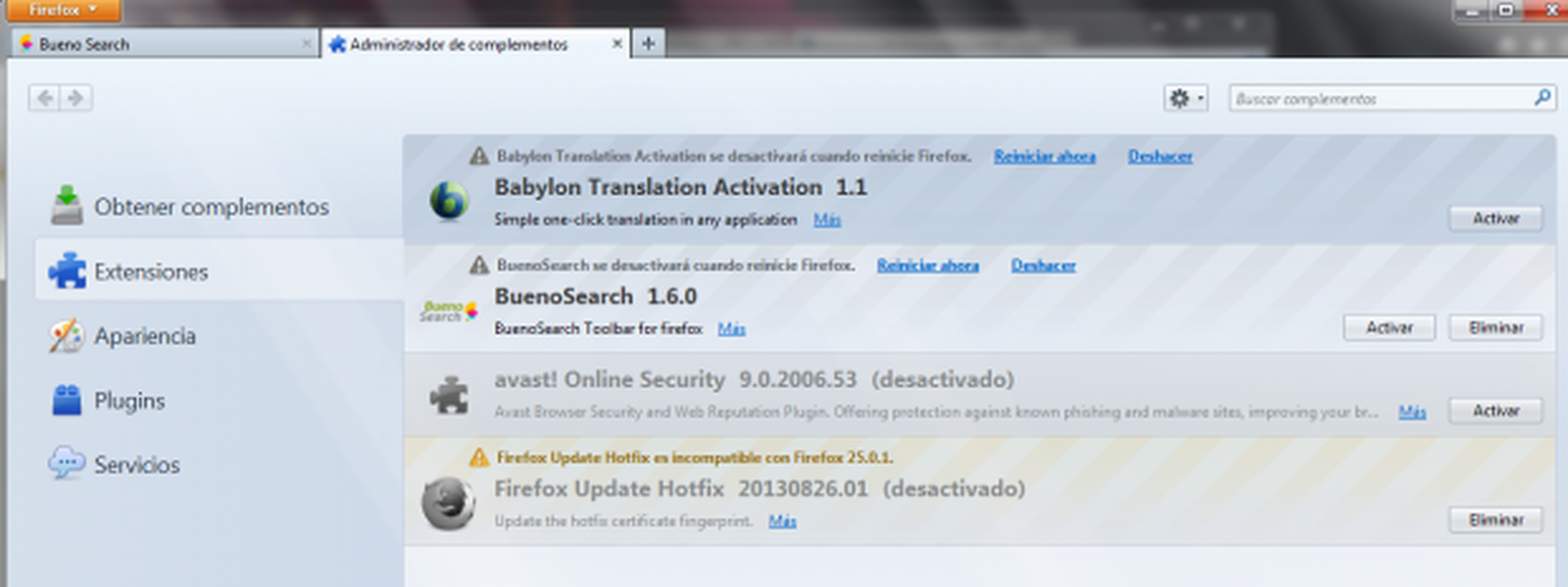 Quita Babylon Toolbar de Mozilla FireFox