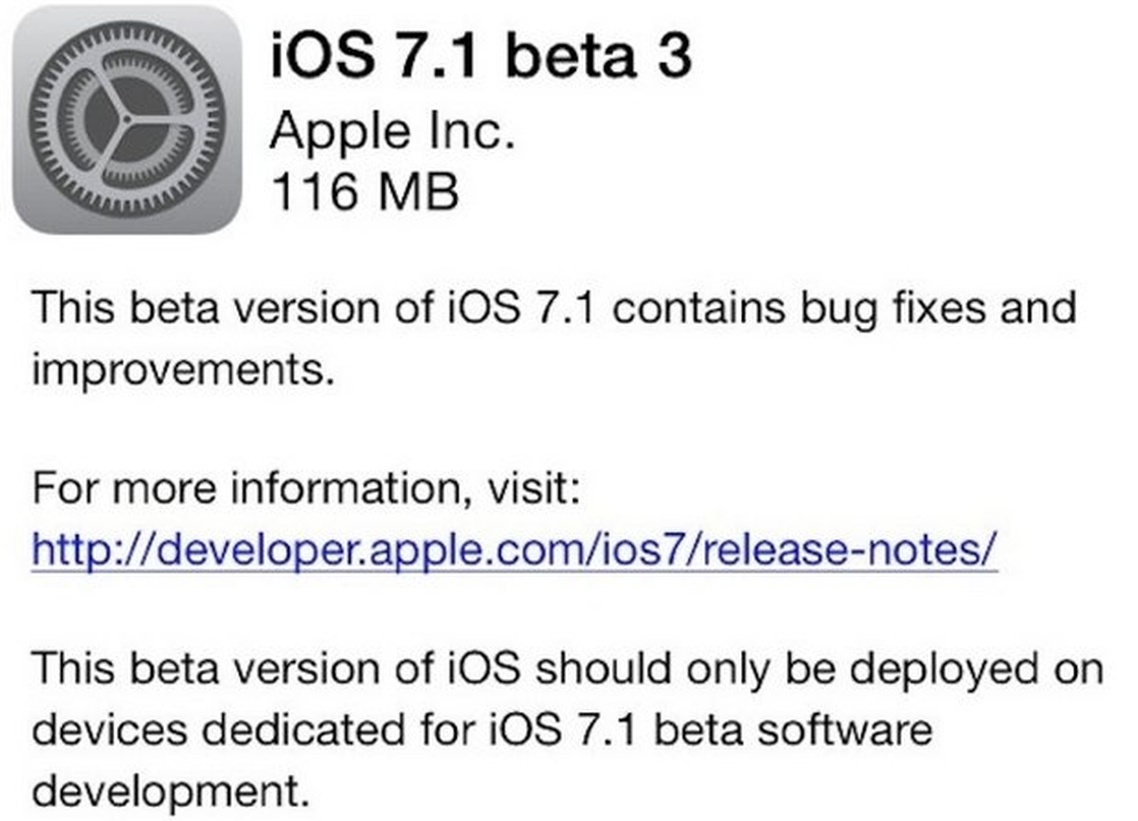 iOS 7.1. Beta 3