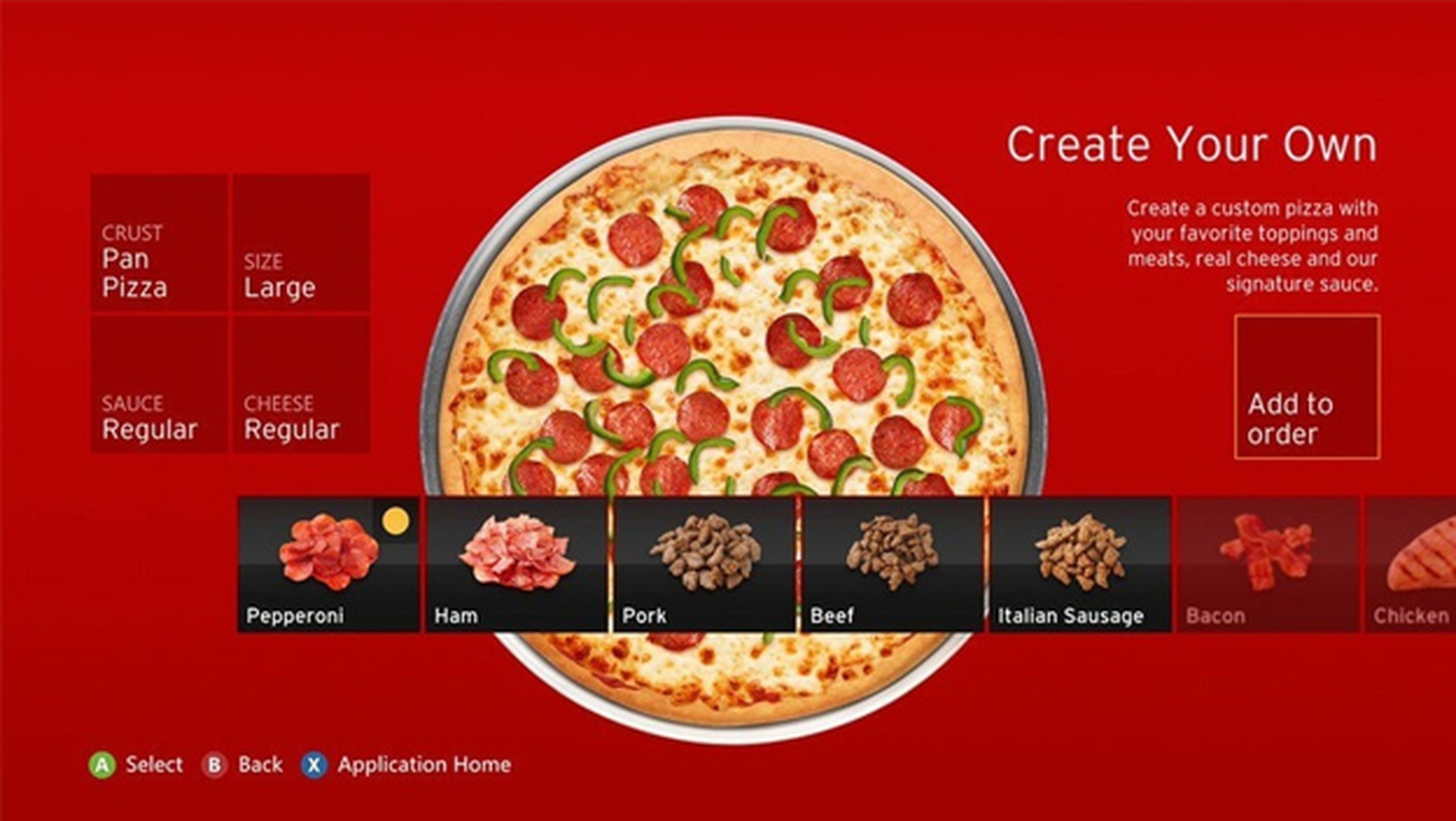 Pizza Hut vende 1 millon de $ en pizzas desde Xbox 360