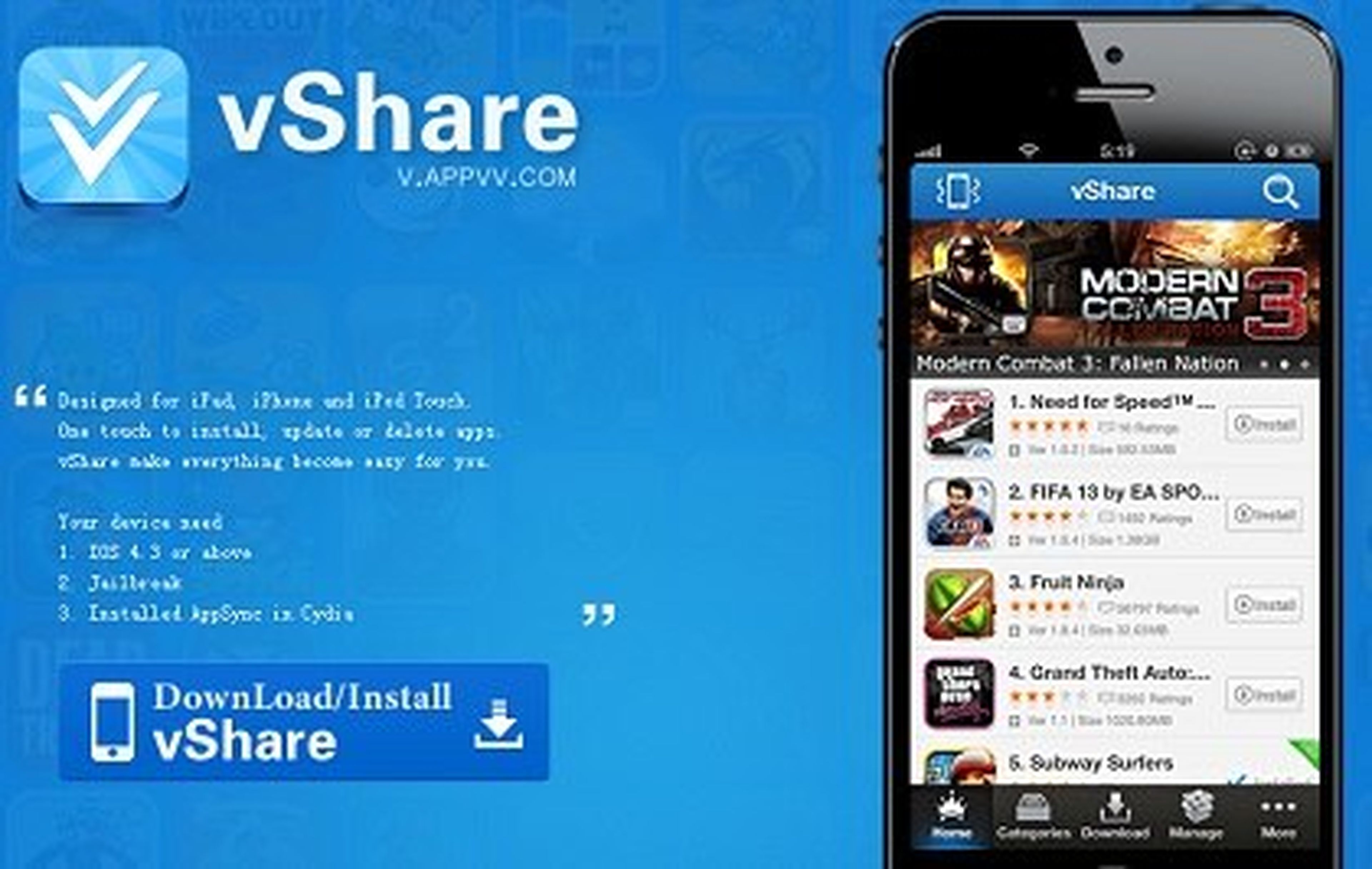 Como descargar e instalar vShare en tu iPhone con jailbreak