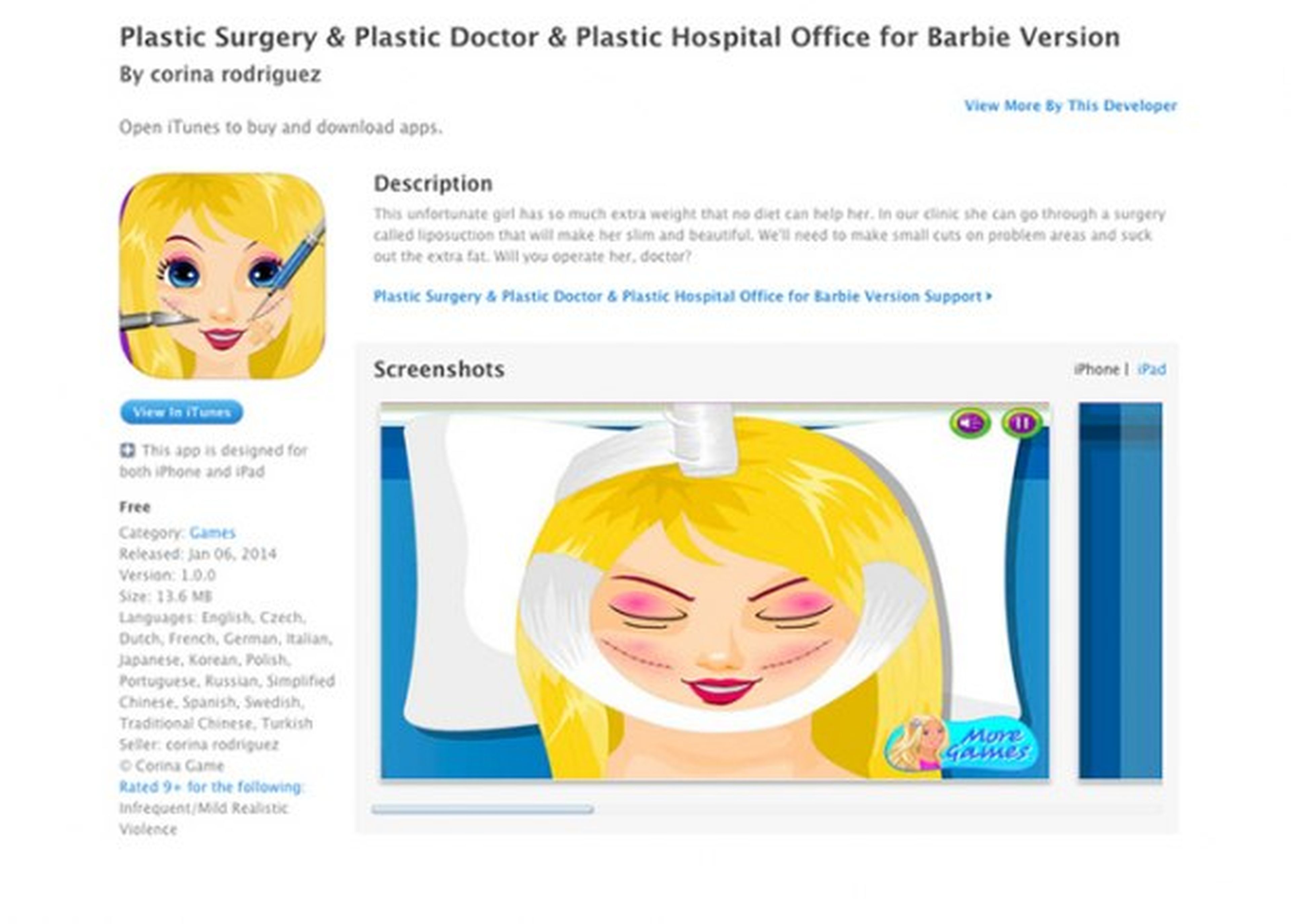 Google y Apple retiran app de Barbie de cirugía estética