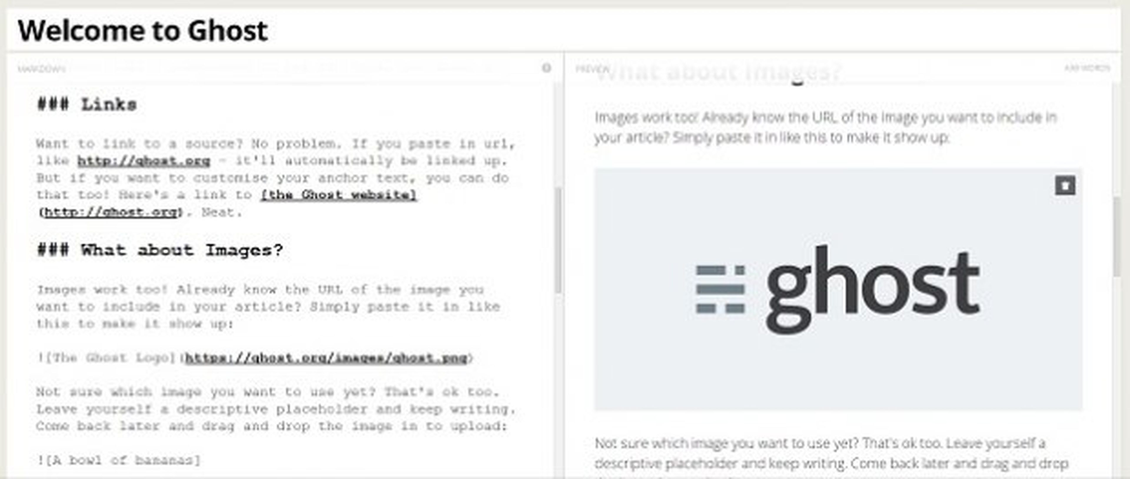 Ghost usa la sintaxis Markdown