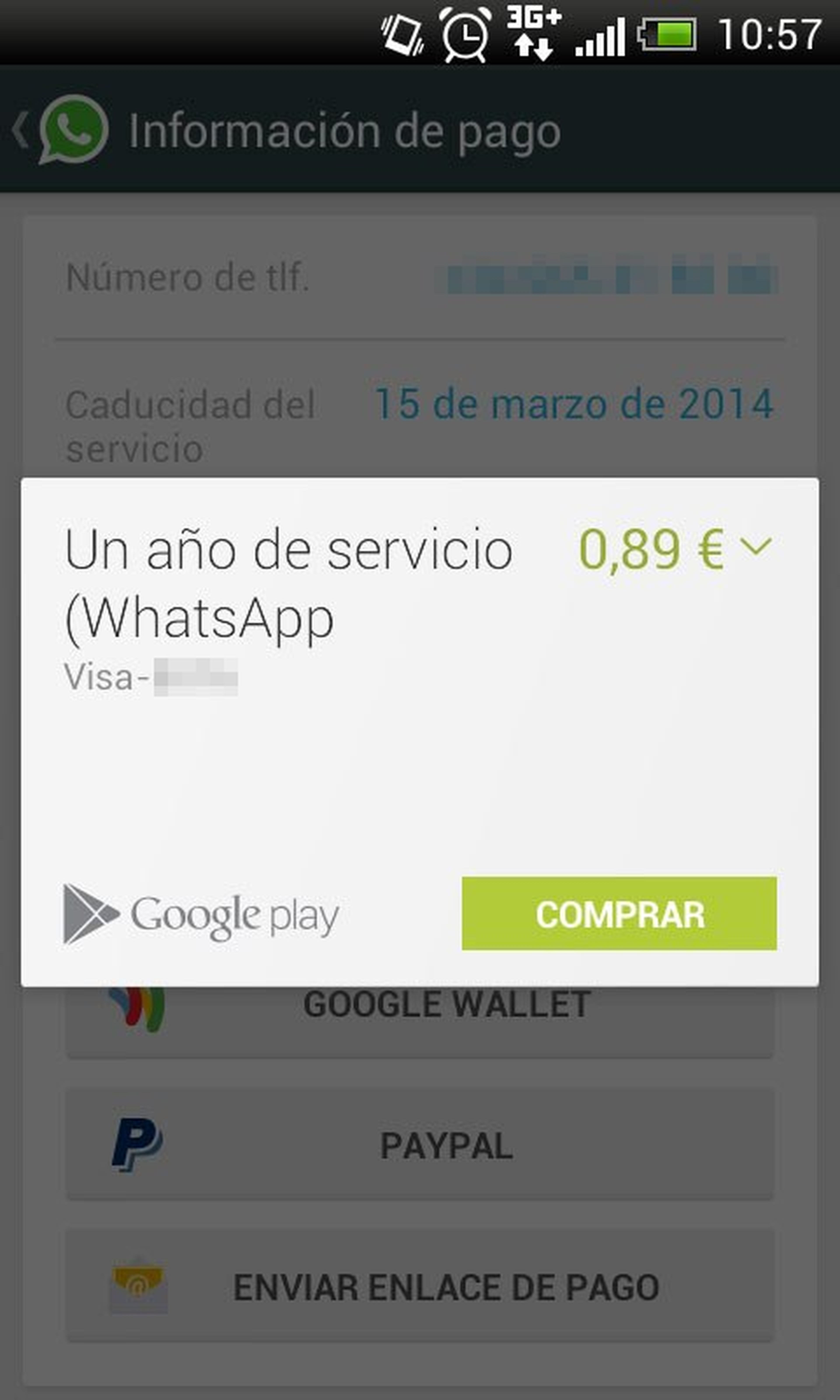 Pagar Google Wallet Whatsapp