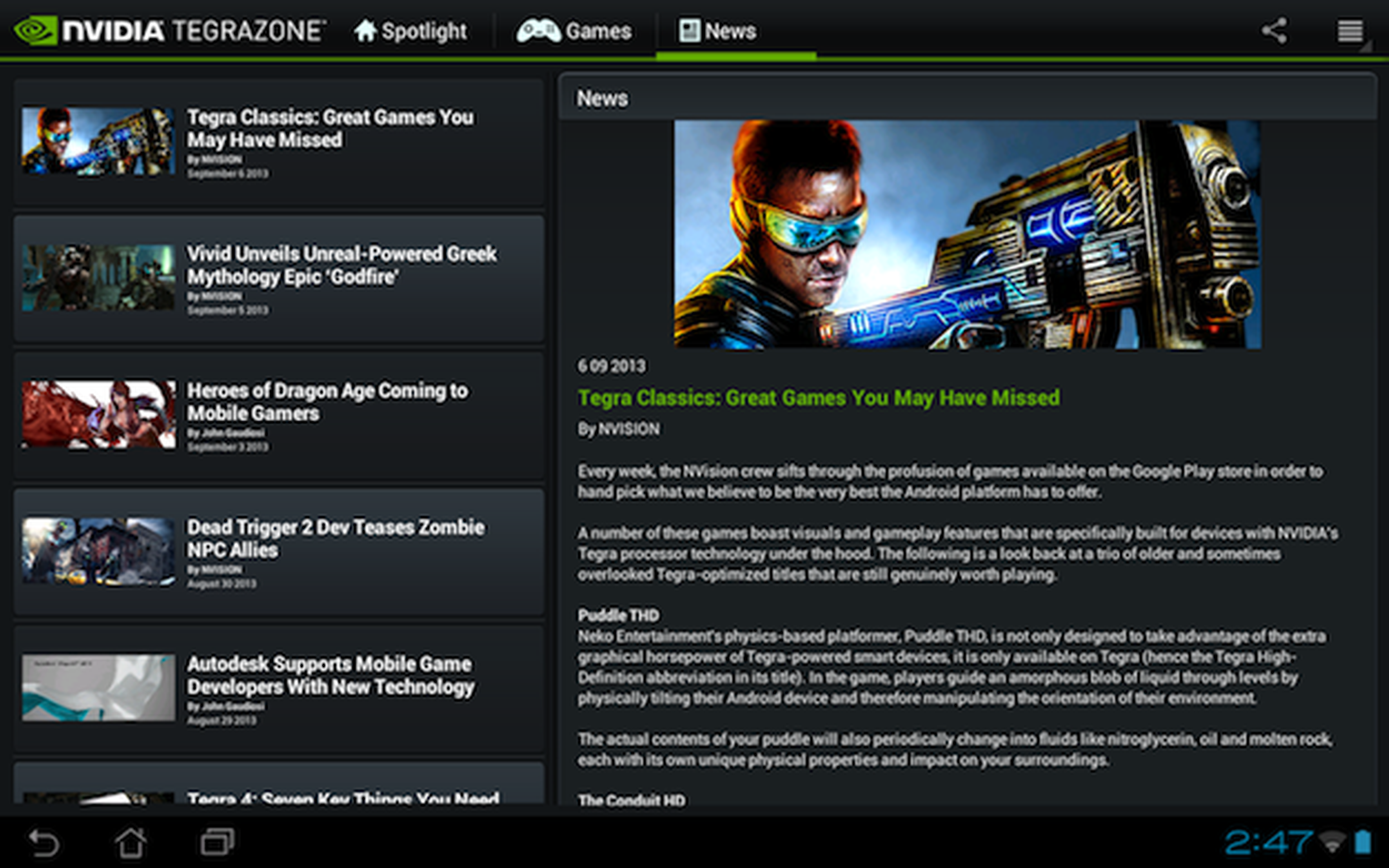 TegraZone es el portal de juegos móviles de NVIDIA