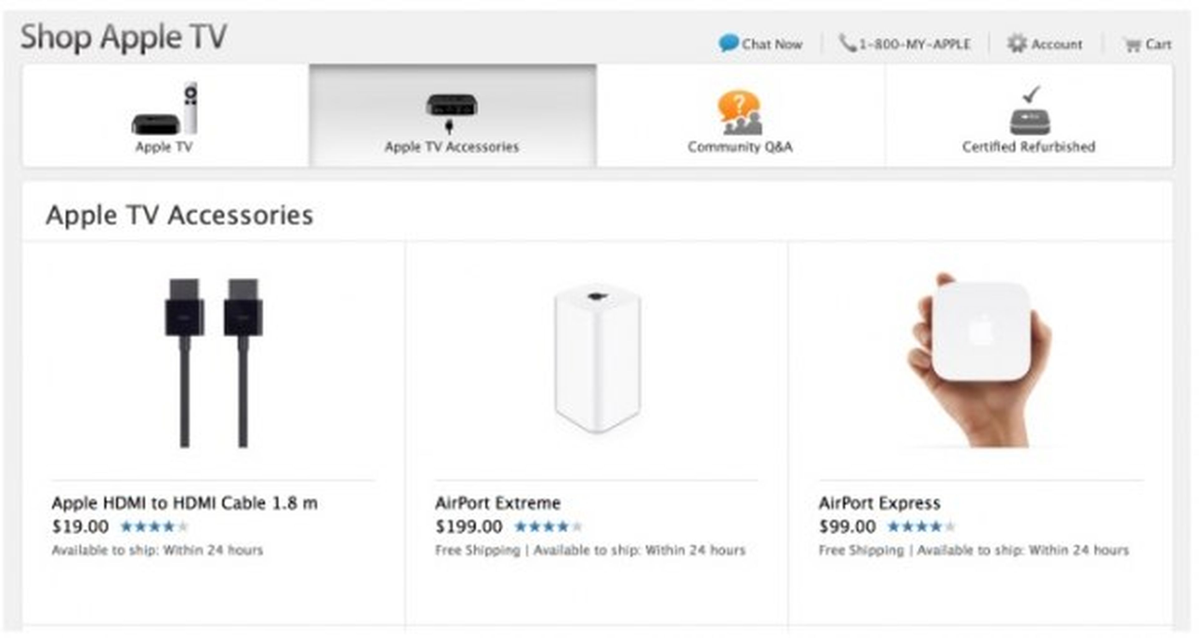 Apple TV ya tiene su espacio en la Apple Online Store