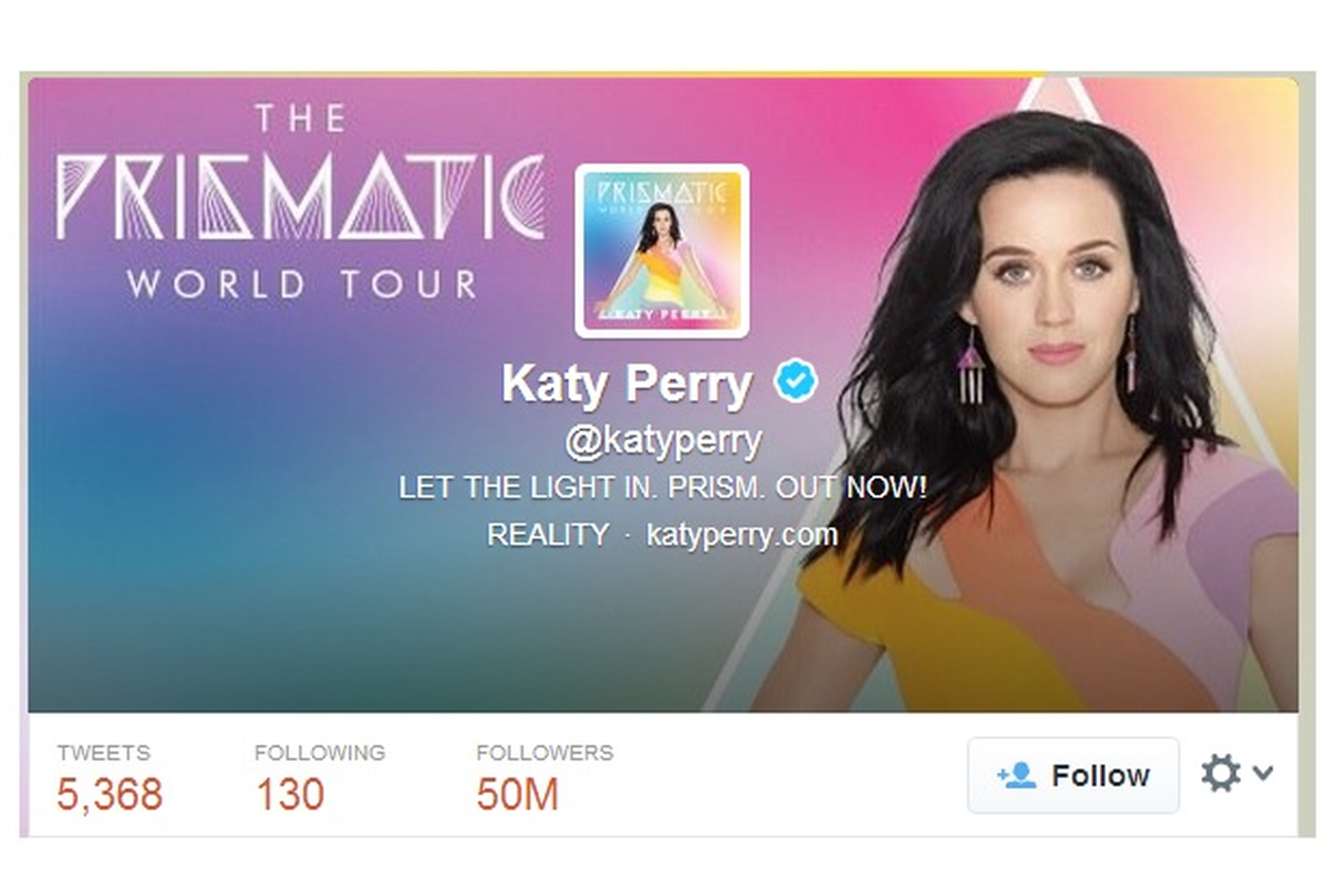 Katy Perry 50 millones seguidores Twitter