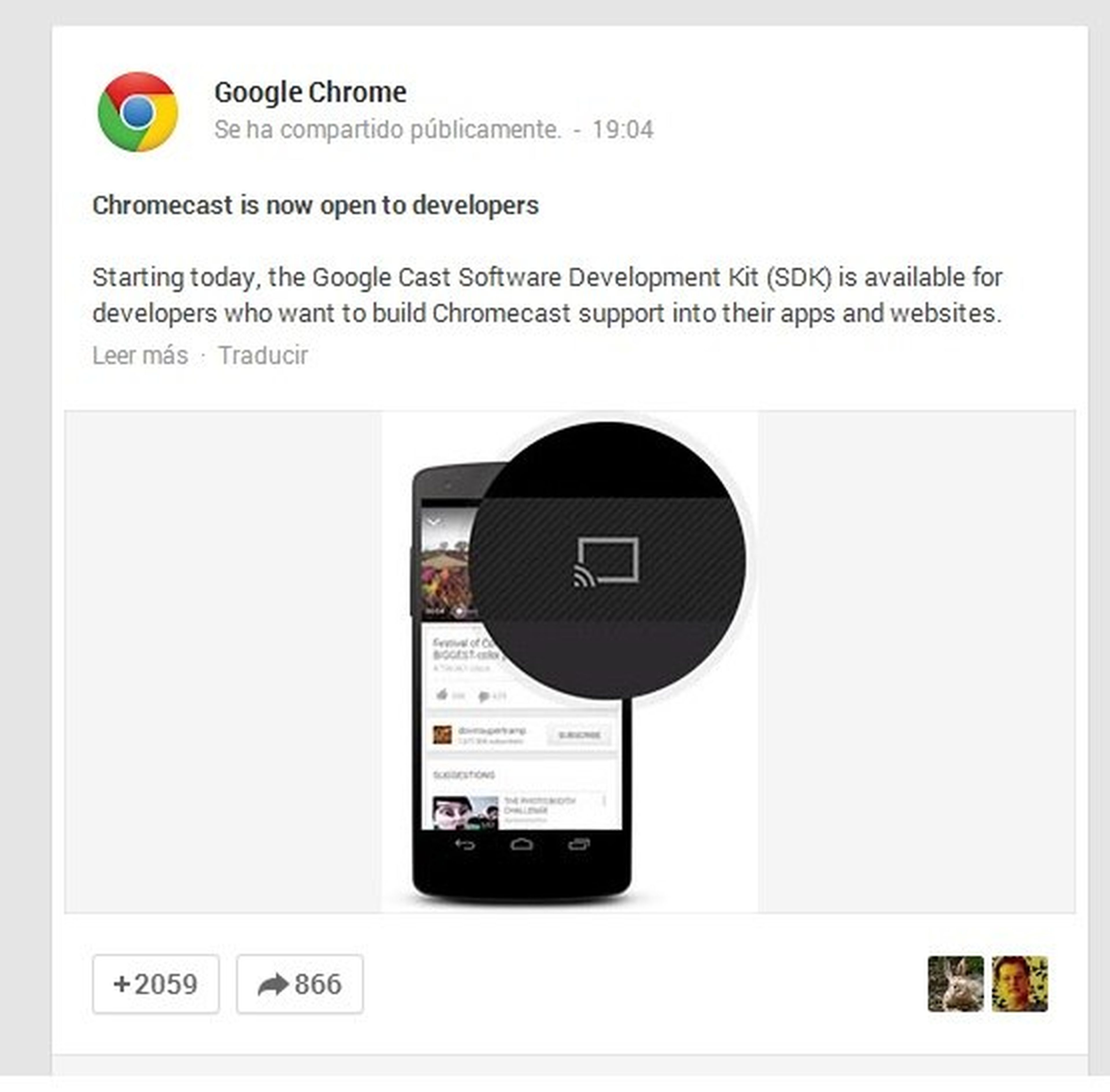 Chromecast de Google abierto para desarrolladores de apps
