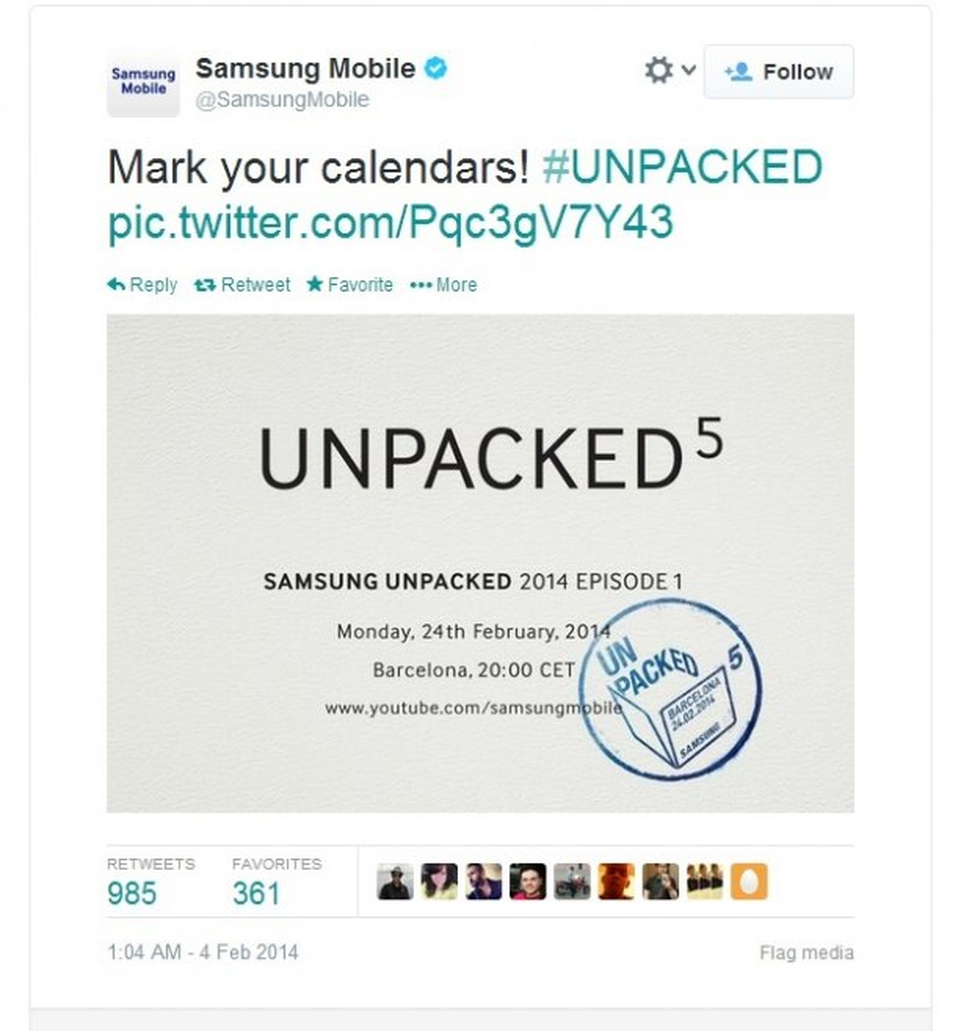 Samsung Galaxy S5 tiene fecha, el 24 de febrero en Barcelona