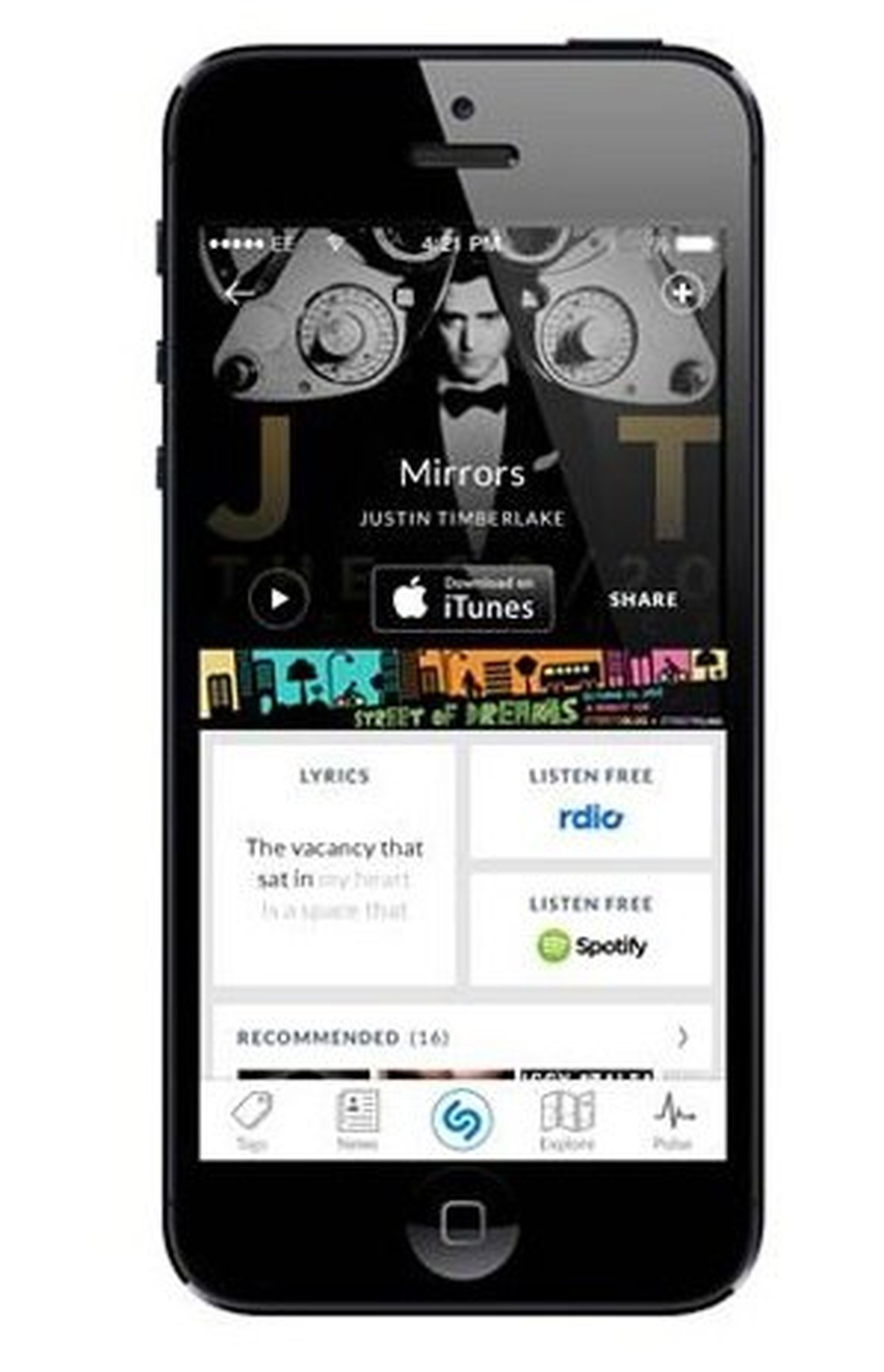 Rediseño "más social" de la app de Shazam para iPhone