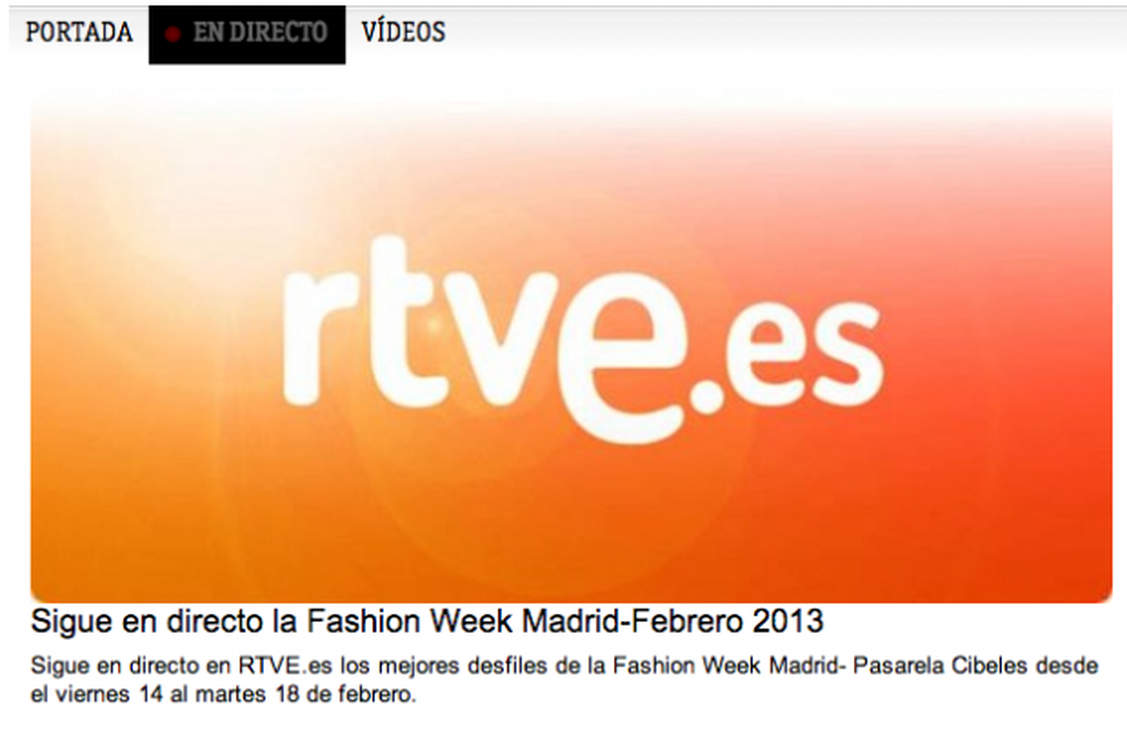 RTVE Madrid Fashion Week