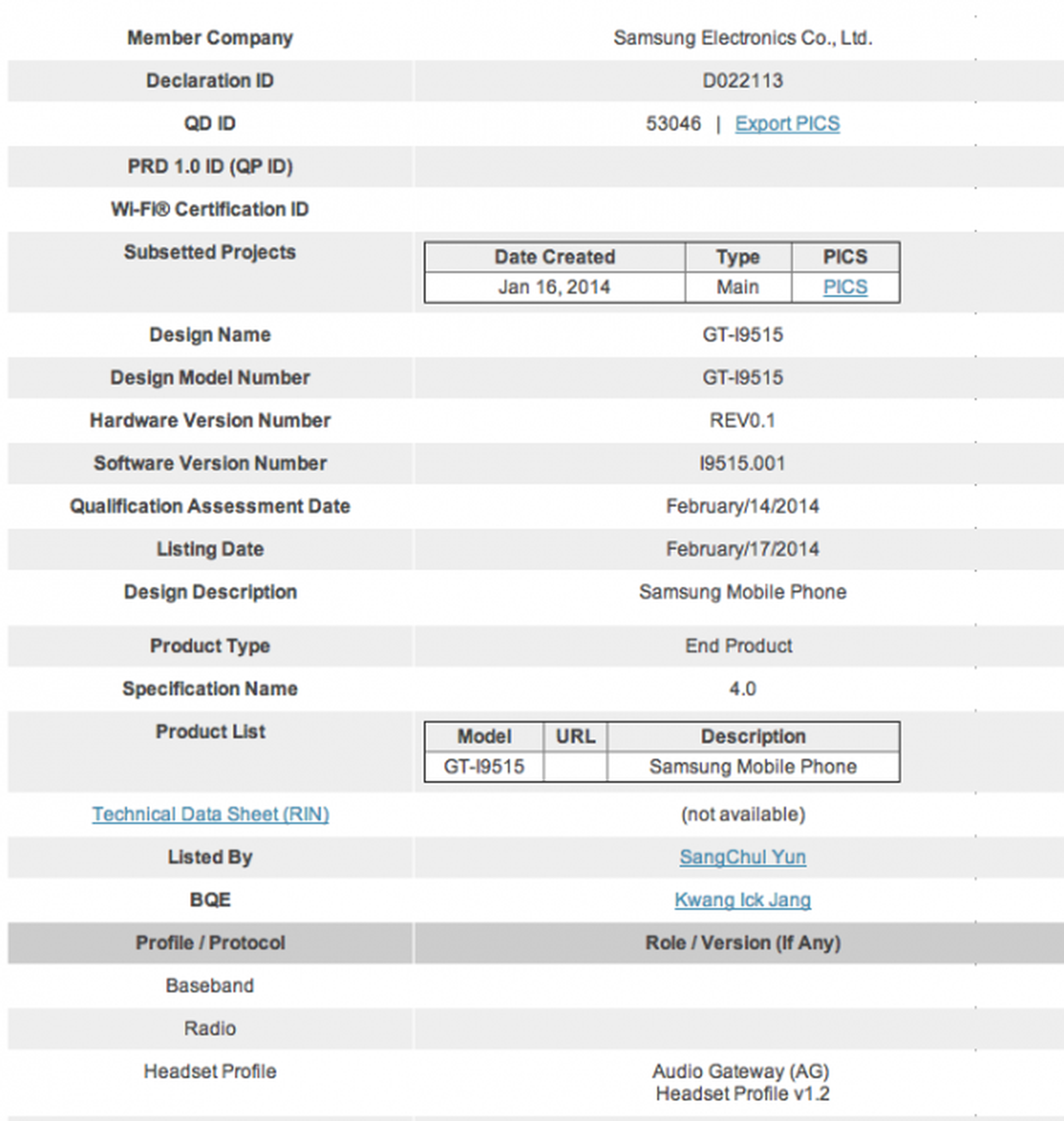 Certificación Bluetooth