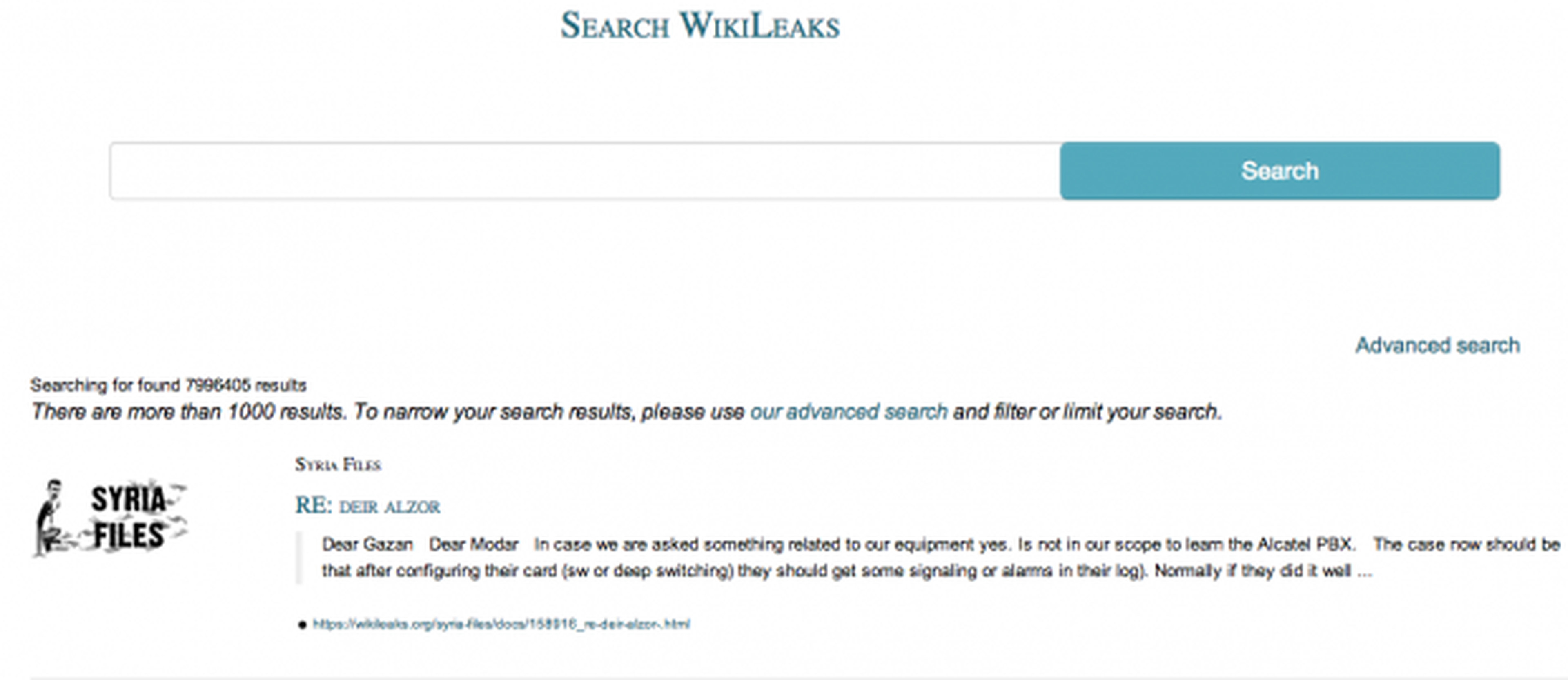 WikiLeaks buscador