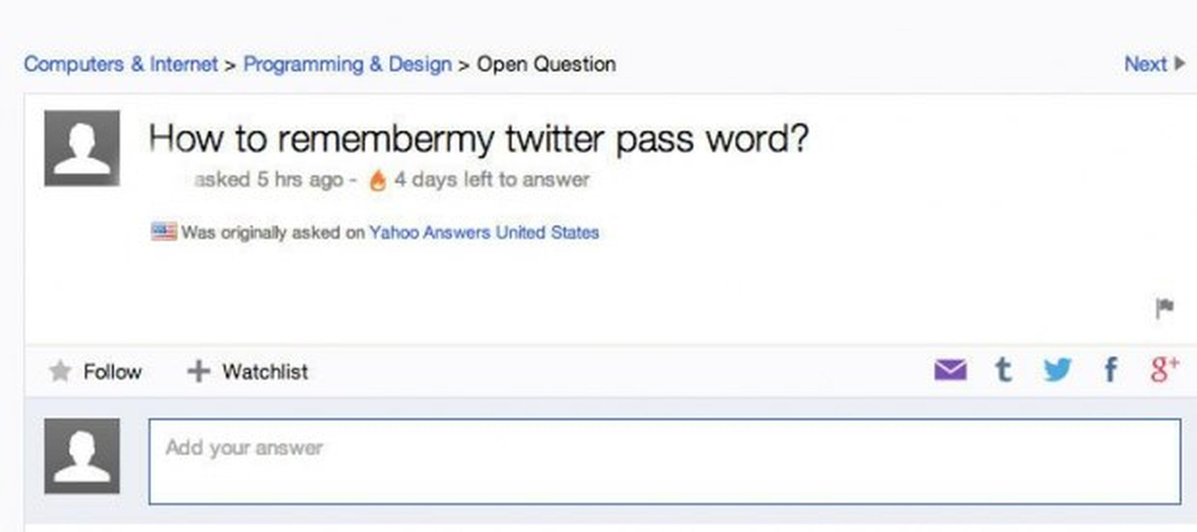Las preguntas más absurdas de Yahoo! Answers
