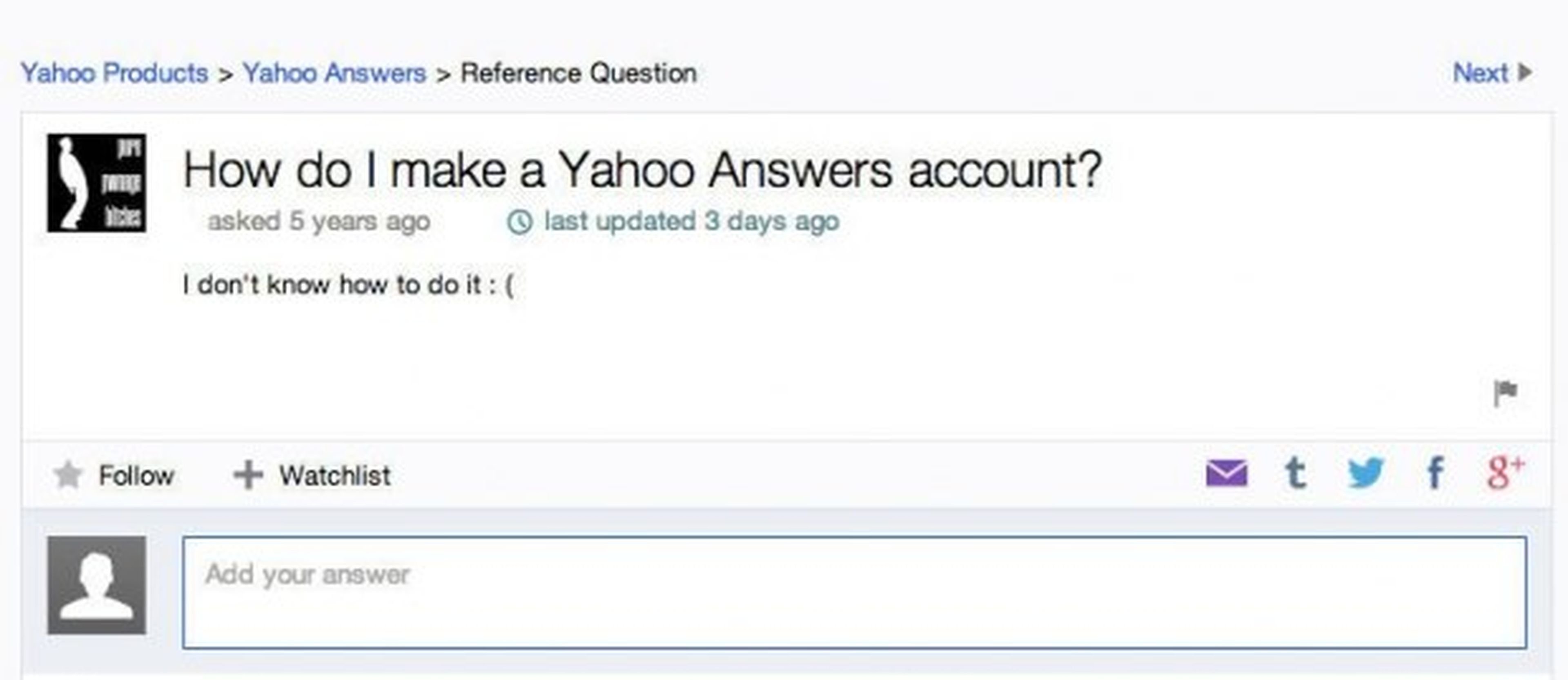 Las preguntas más absurdas de Yahoo! Answers
