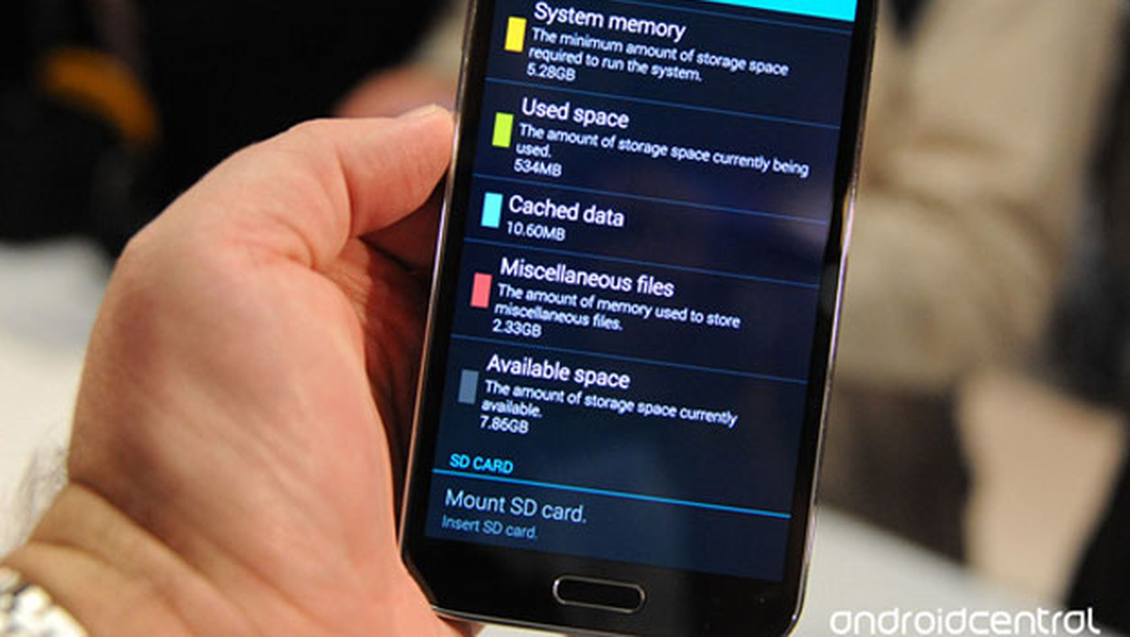 Samsung Galaxy S5 tendrá menos de 8GB para el usuario