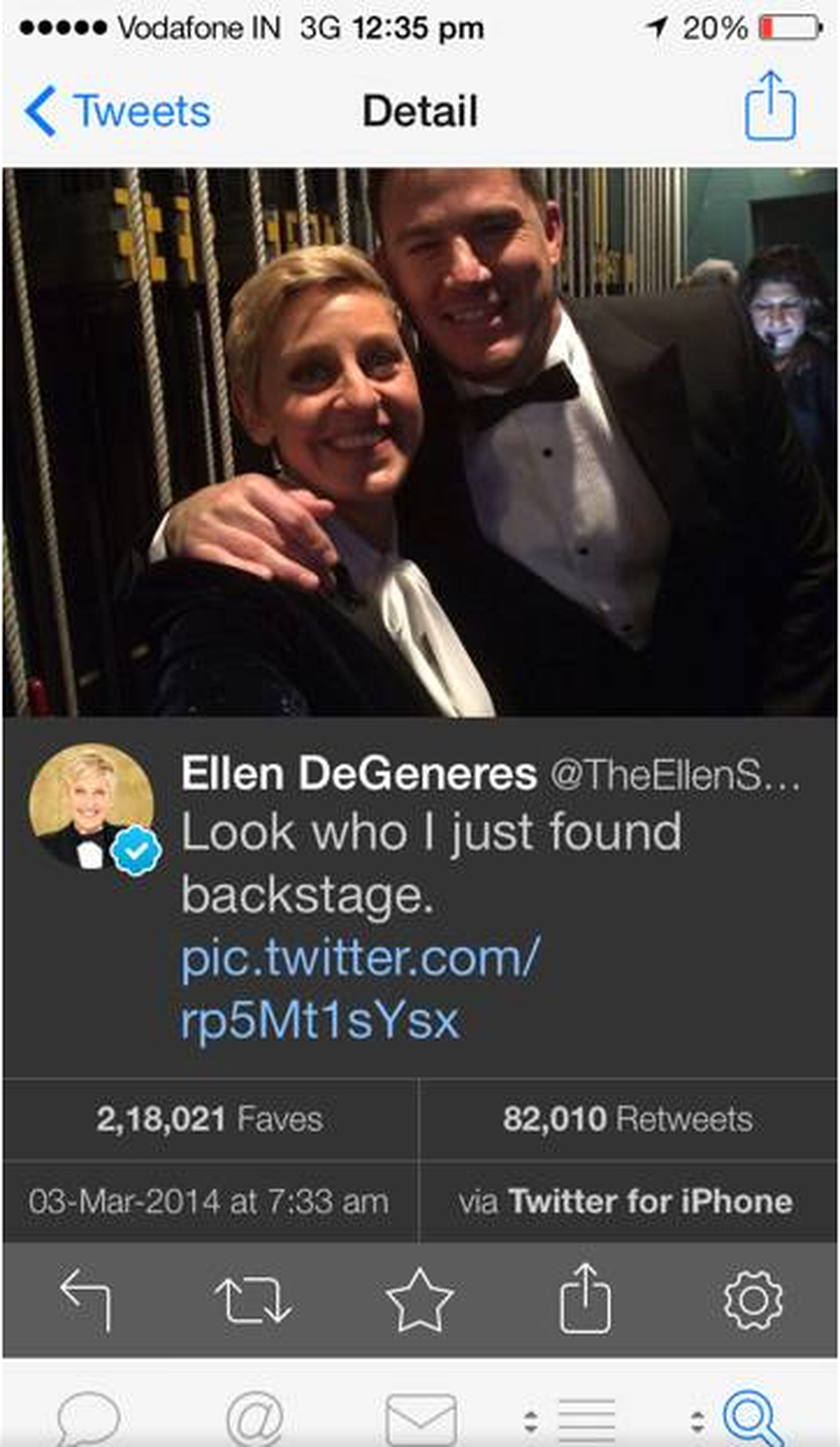 Ellen DeGeneres traiciona a Samsung en la gala de los Oscar