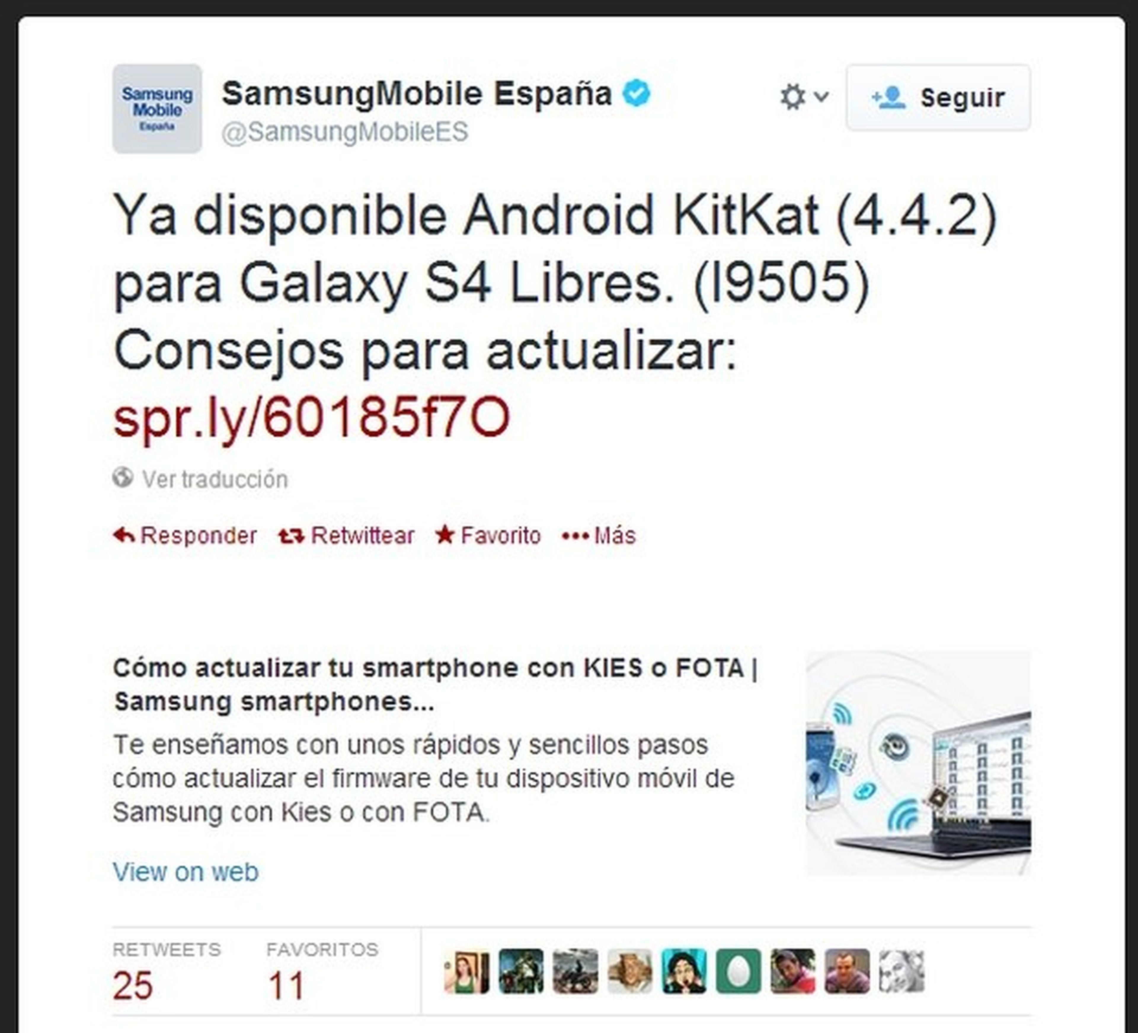 Android 4.4.2 KitKat en Samsung Galaxy S4