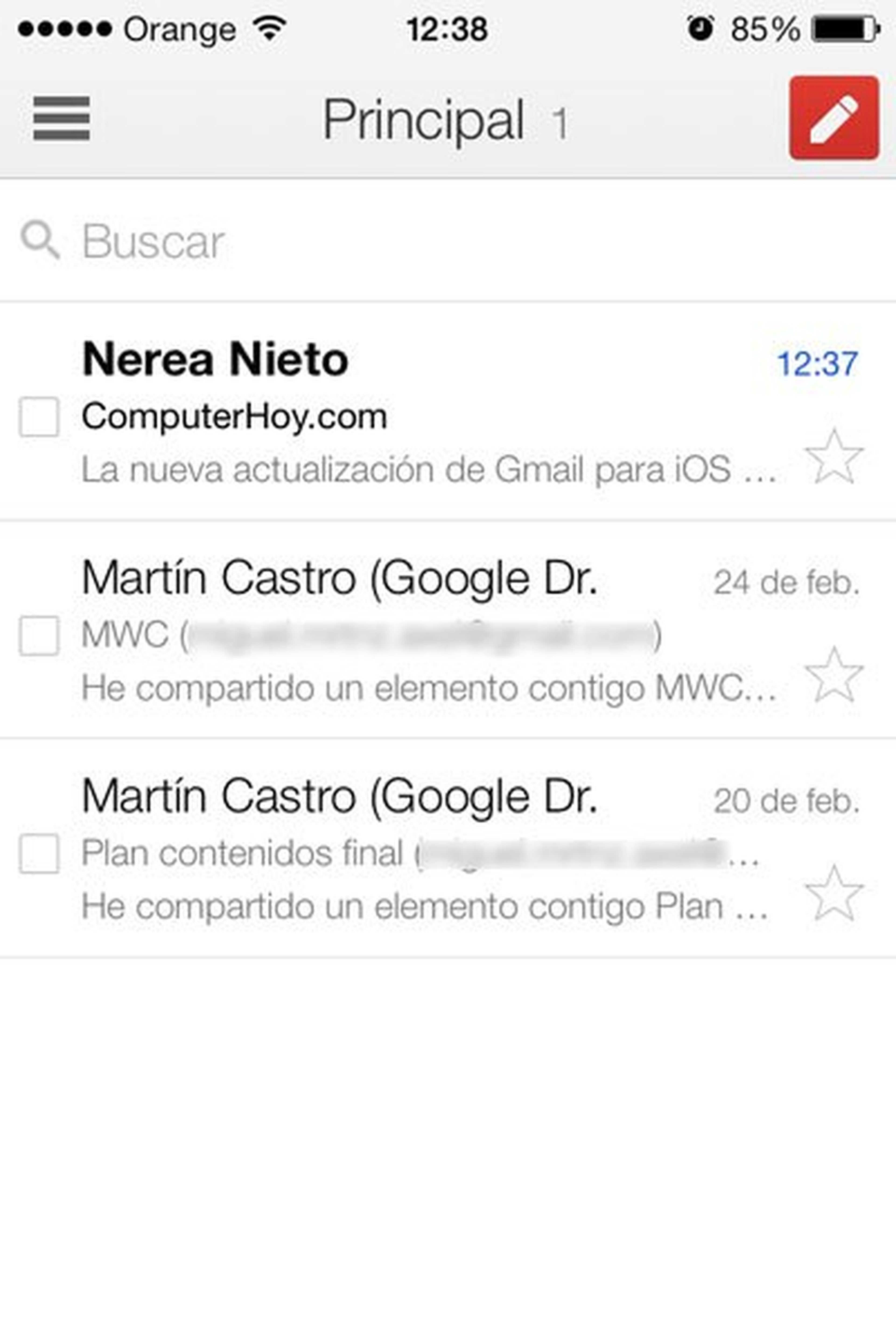 Actualización Gmail iOS 7