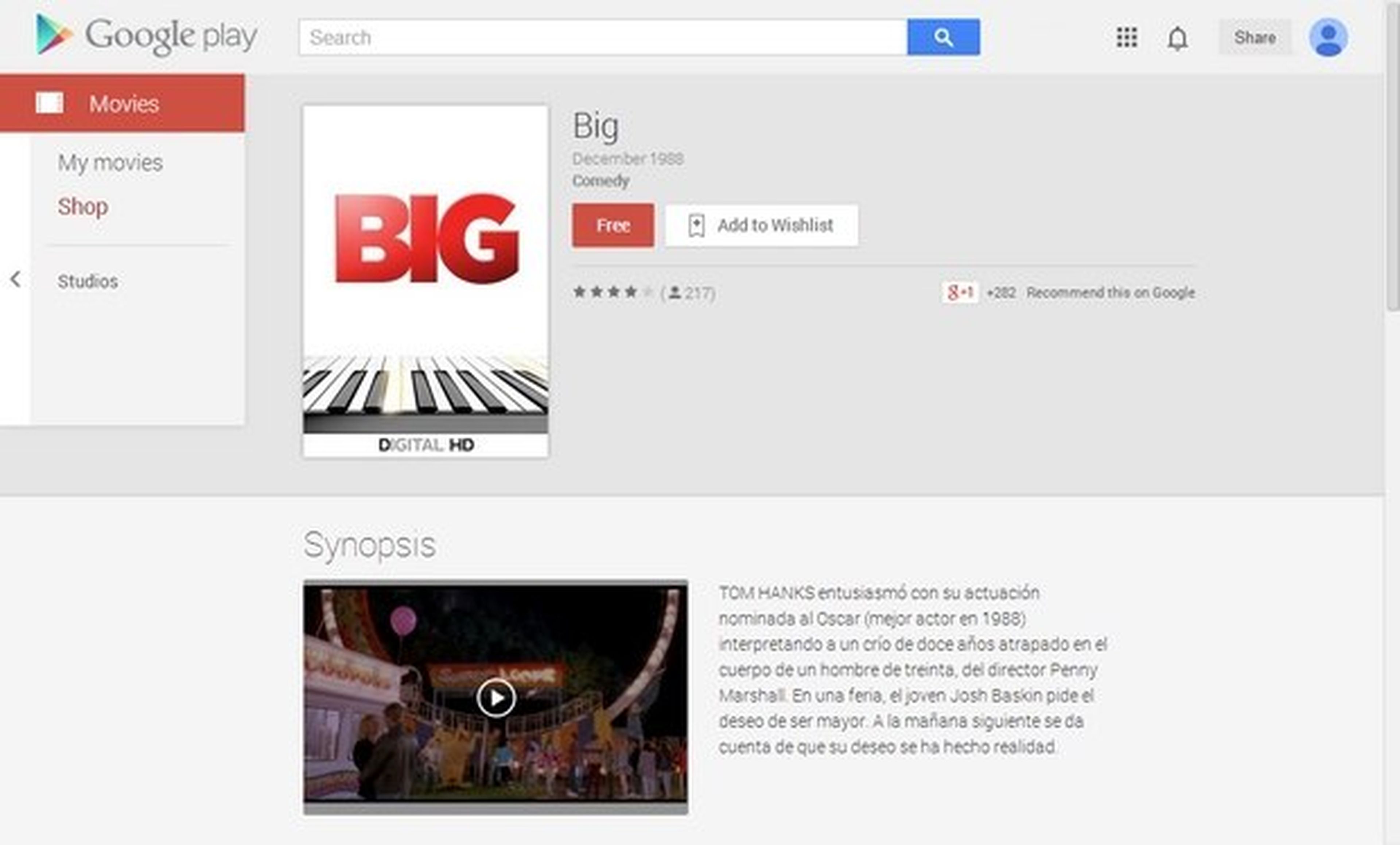 Big, gratis en Google Play