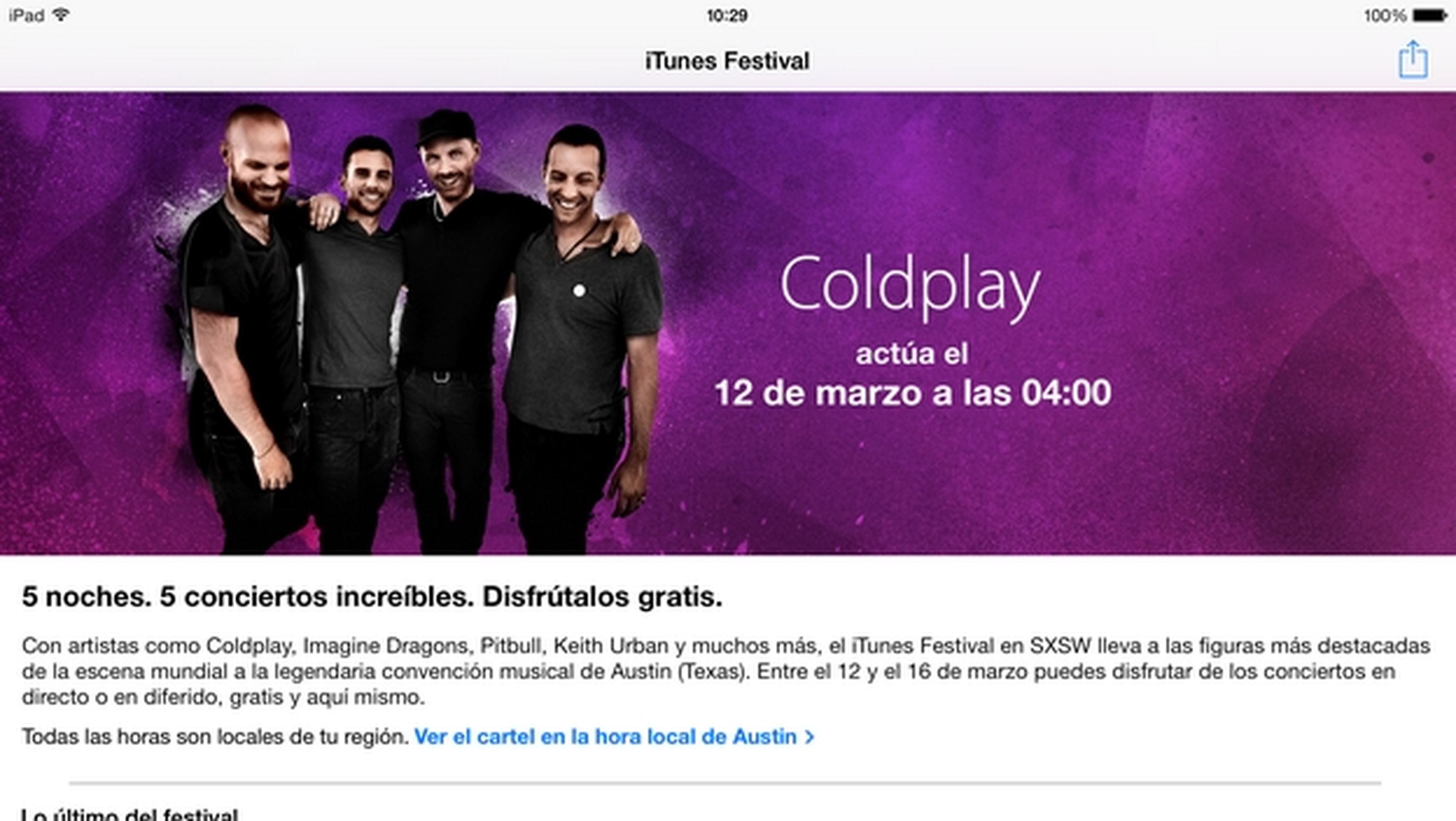 Vueve iTunes Festival 2014, conciertos y música gratis en tu iPhone y iPad